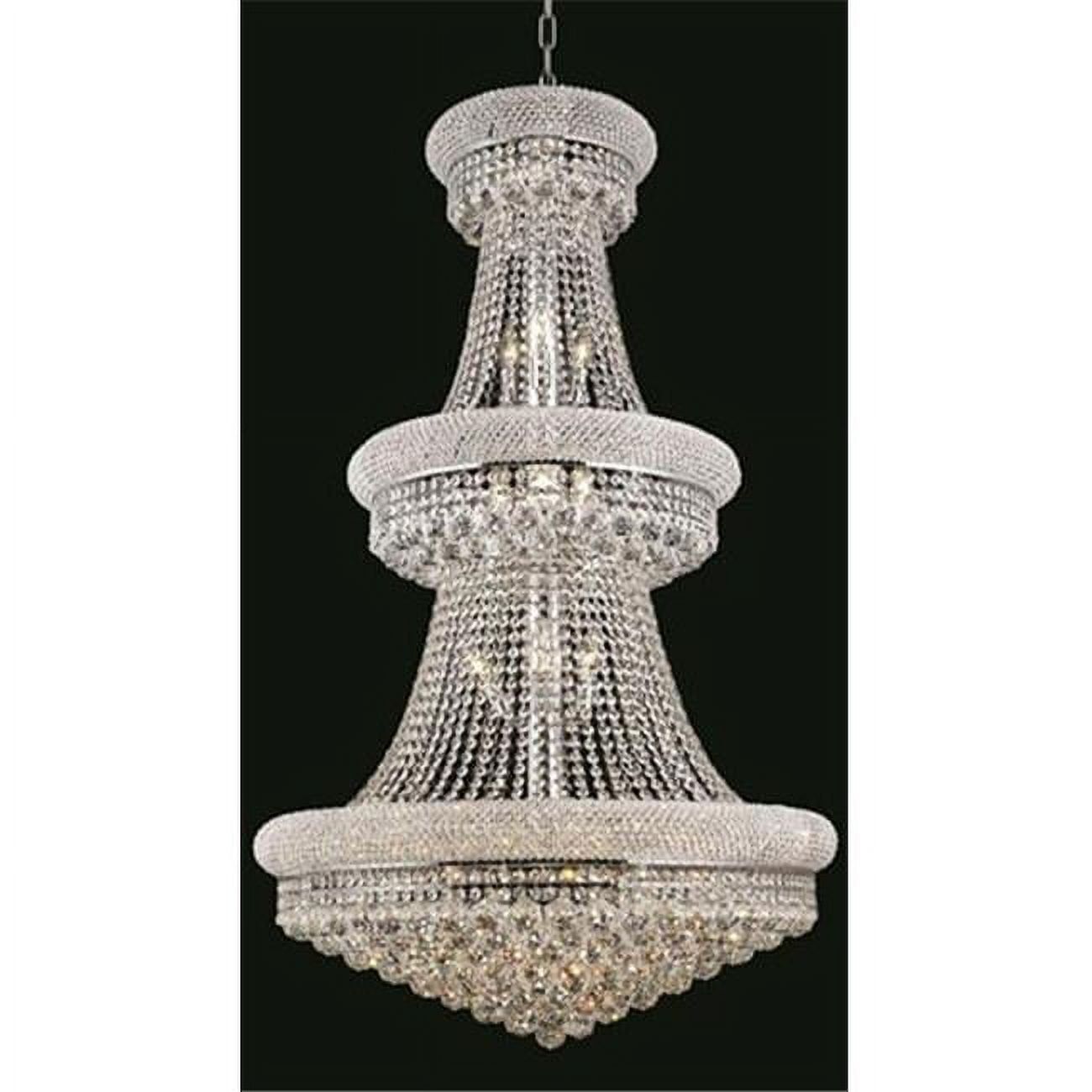 Transitional 30" Chrome Polished Royal Cut Crystal Chandelier