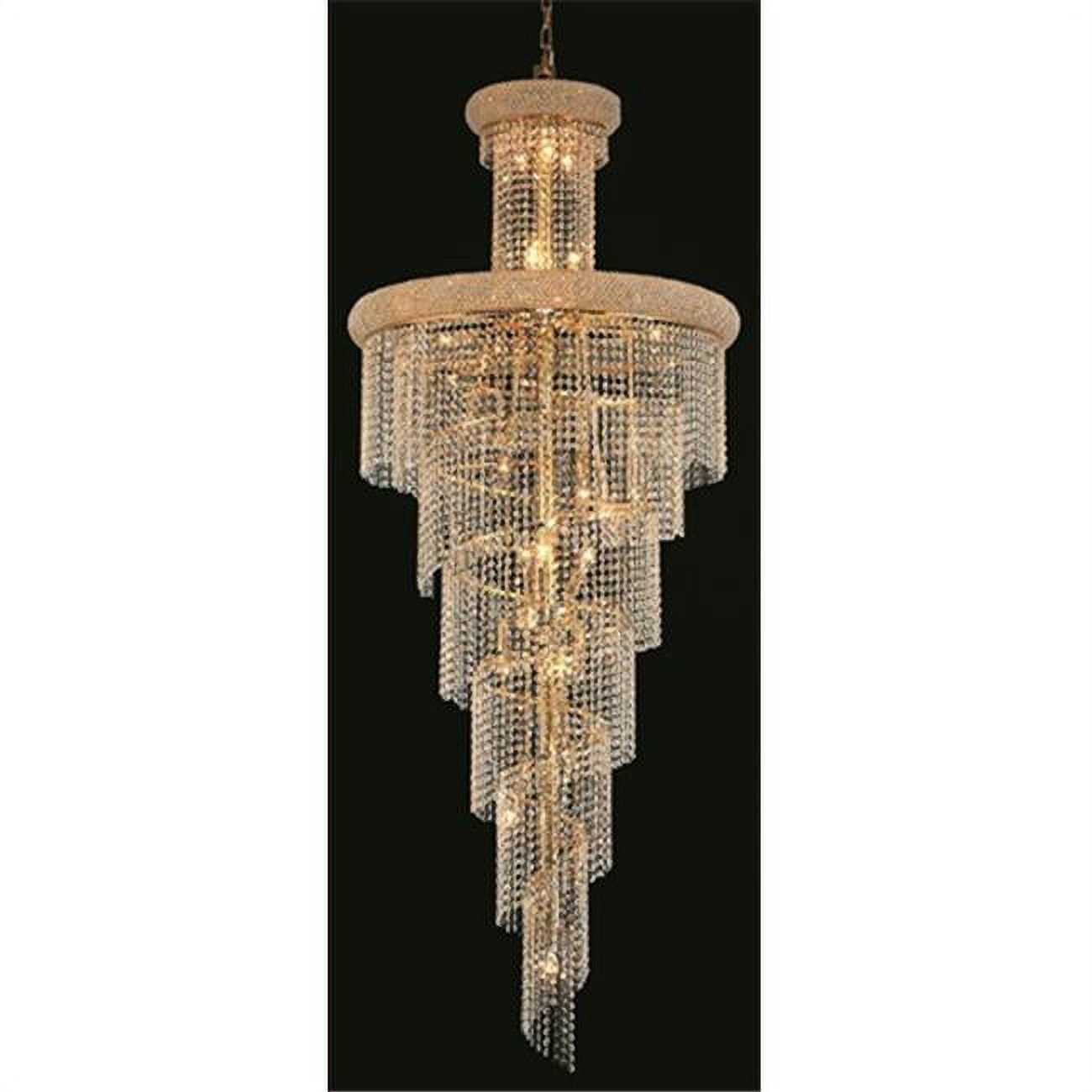 Gold 30" Spiral 28-Light Royal Cut Crystal Chandelier