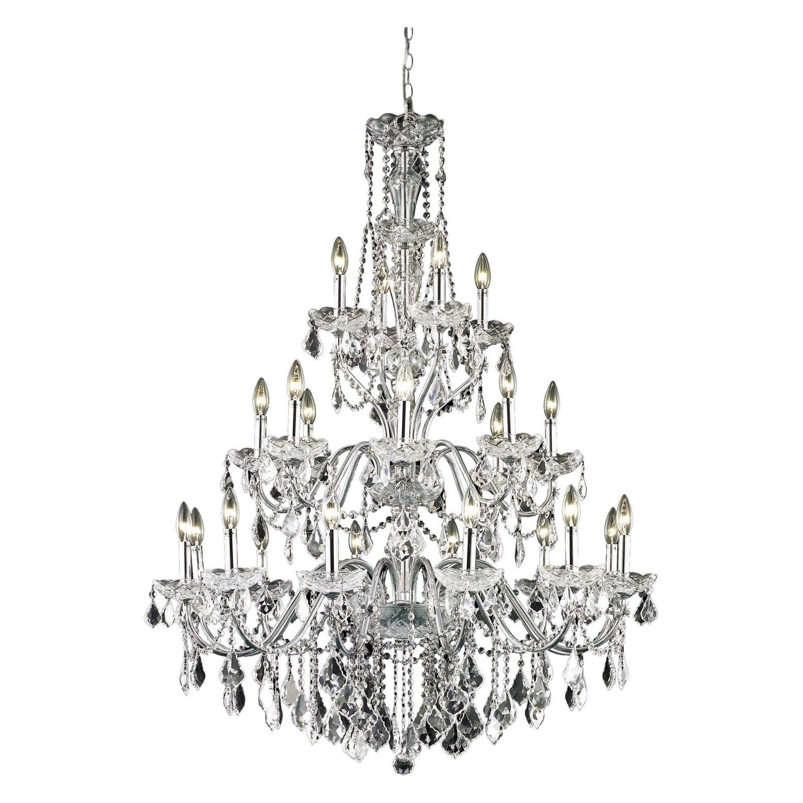 Royal Cut Crystal 24-Light Chrome Finish Chandelier