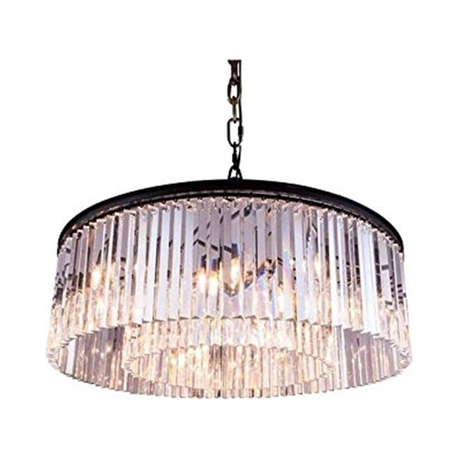 Sydney Matte Black 44" Royal Cut Crystal 10-Light Chandelier