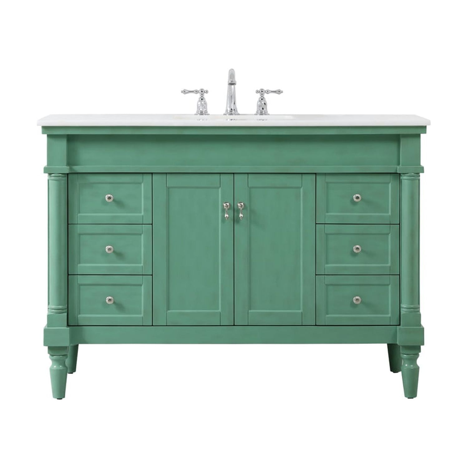 Vintage Mint 48" Single Bathroom Vanity with Quartz Countertop