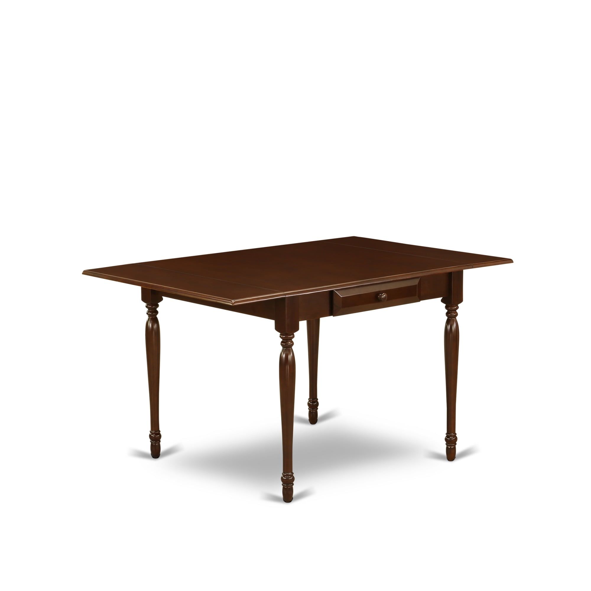 Transitional Mahogany Solid Wood Extendable Dining Table with Drawers