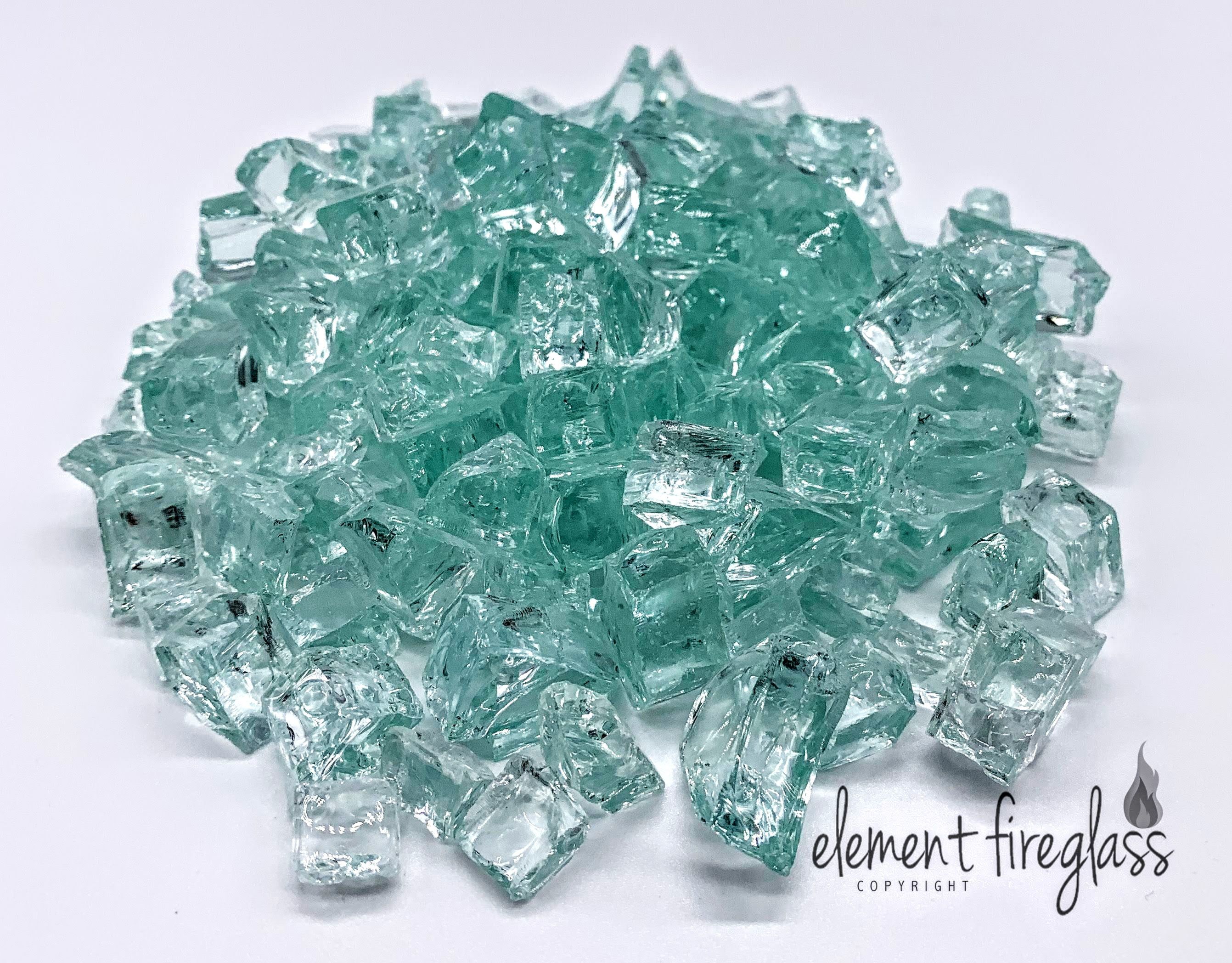 Aquamarine 1/2" Large Fire Pit Glass, 10lb