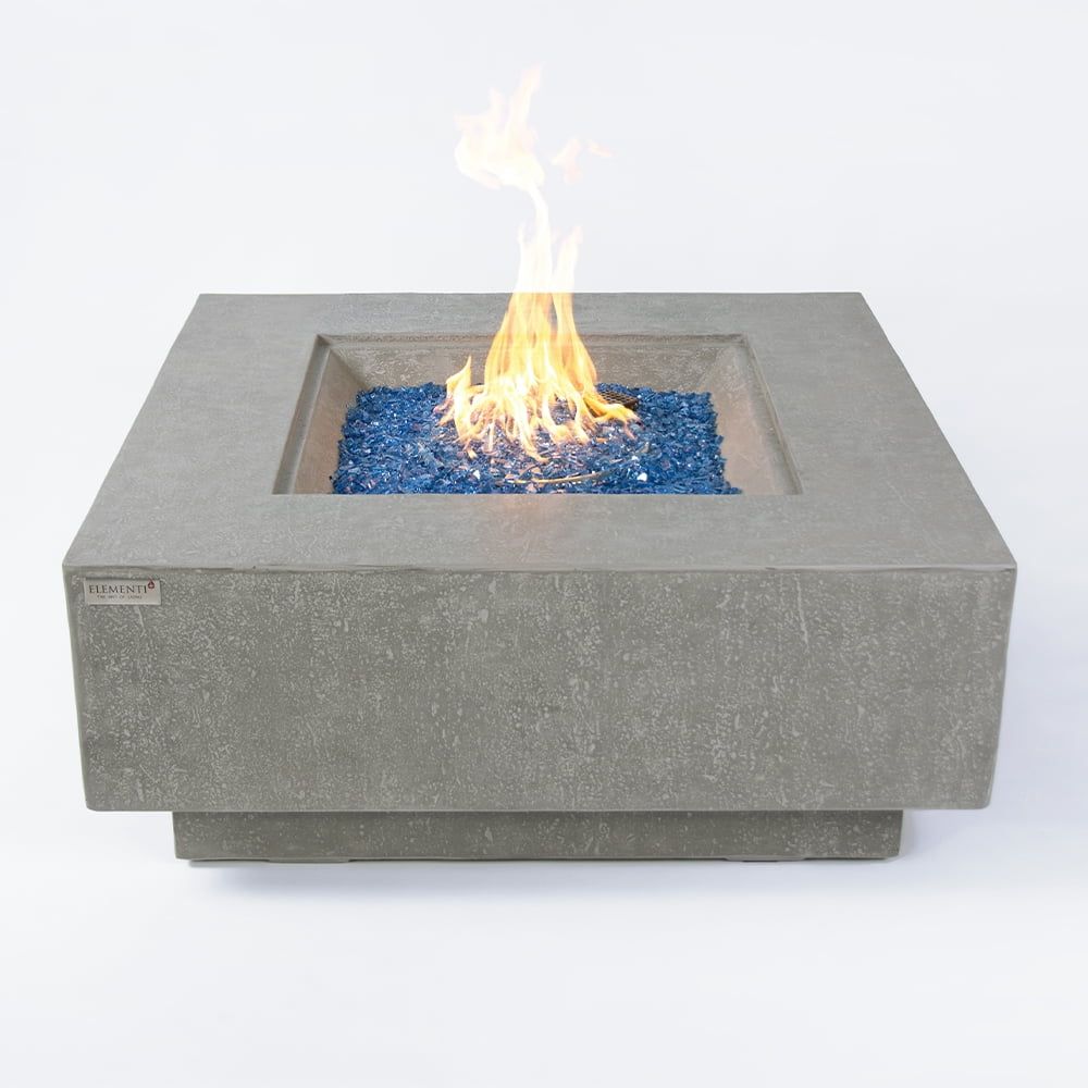 Victoria Light Grey Square Concrete Gas Fire Pit Table