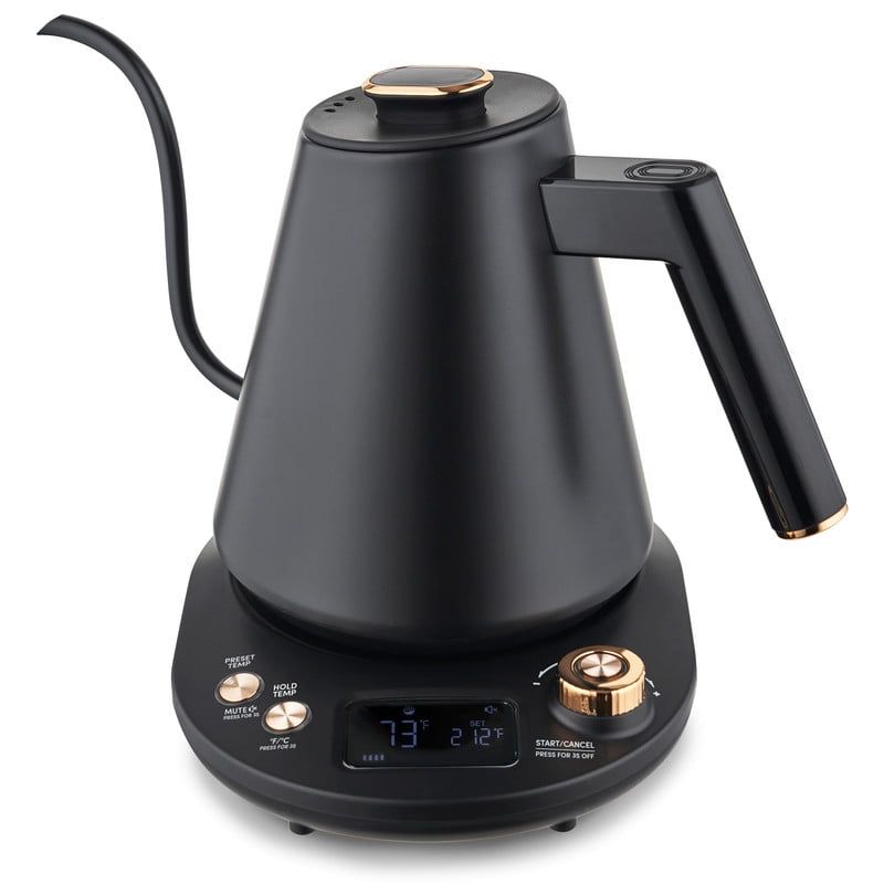 1L Black Stainless Steel Digital Gooseneck Kettle