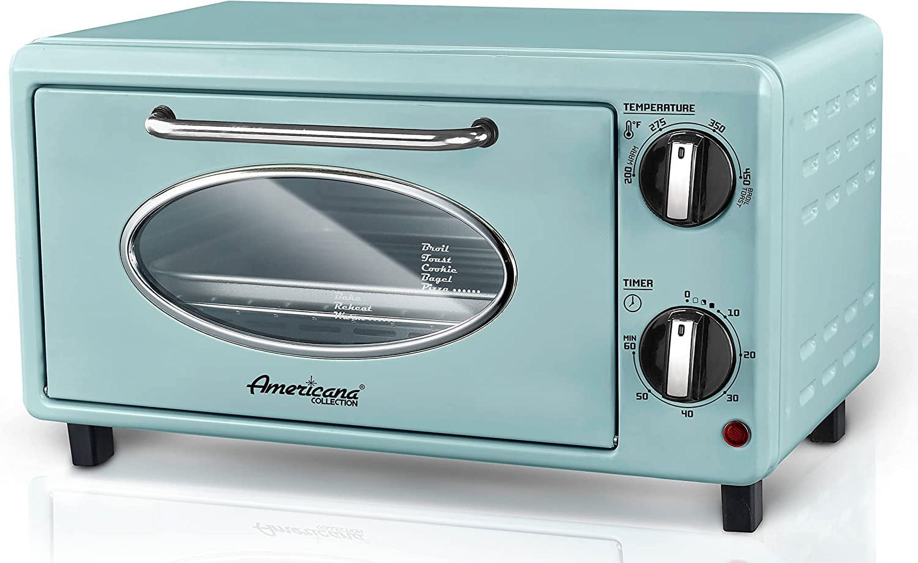 Mint Retro 2-Slice Toaster Oven with Automatic Shutoff