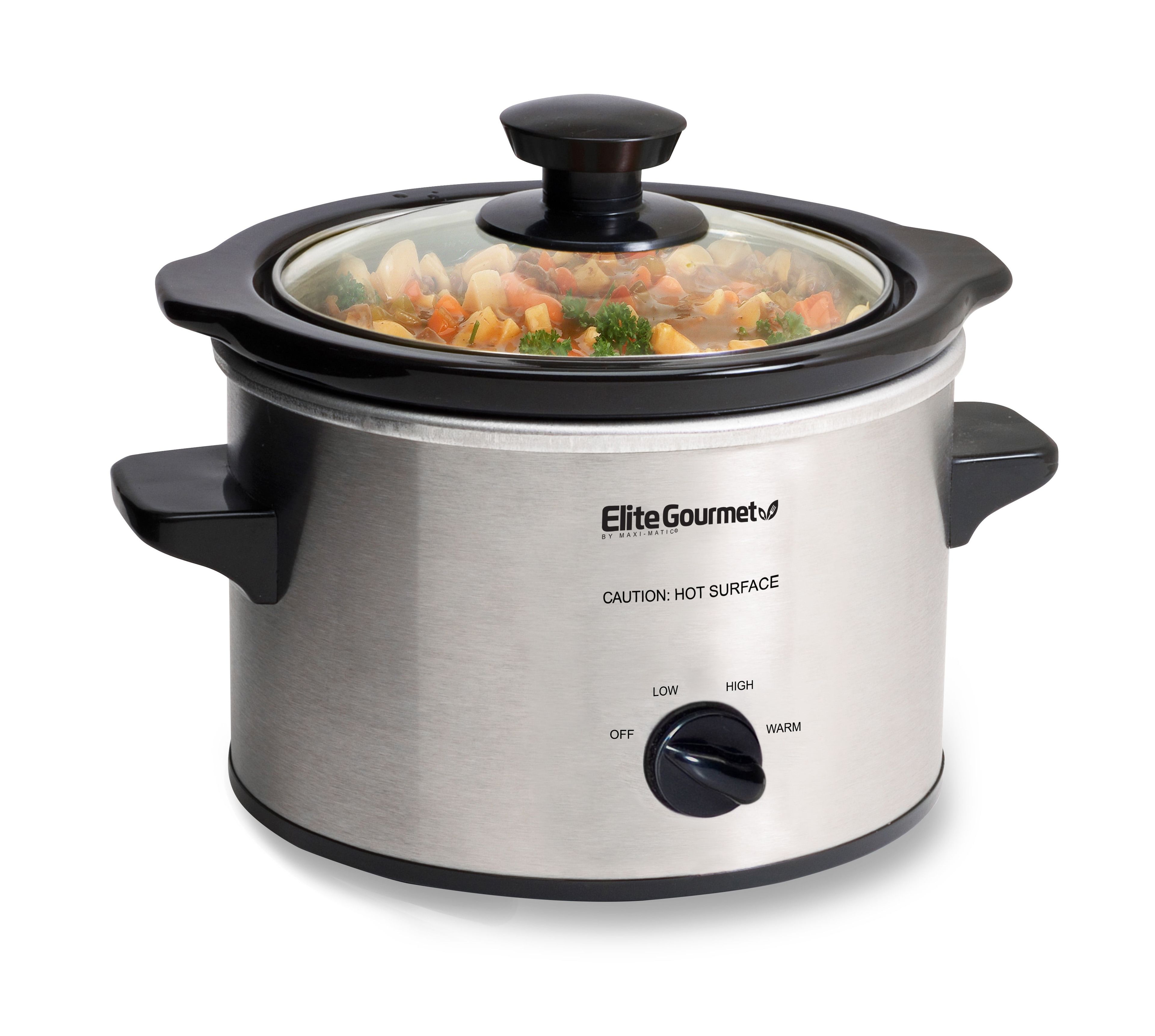 Stainless Steel 1.5 Qt Mini Slow Cooker with Removable Bowl