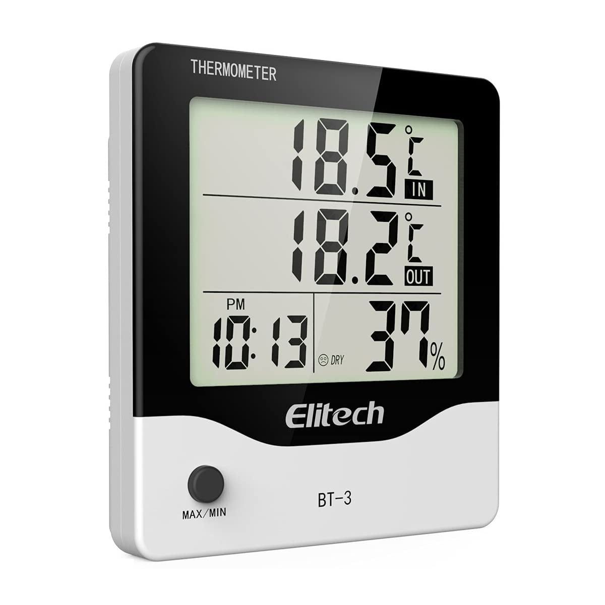 Elitech BT-3 Digital Indoor/Outdoor Hygrometer Thermometer with Humidity Sensor