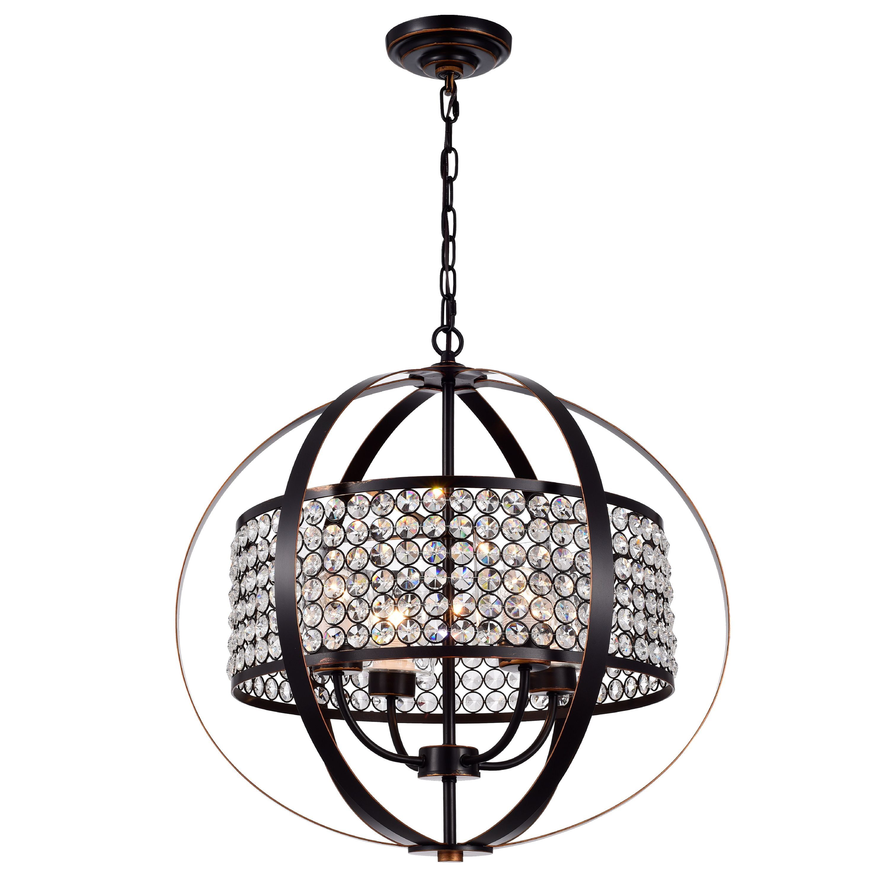 Elizabeth 64'' Crystal Drum Pendant in Oil Rubbed Bronze