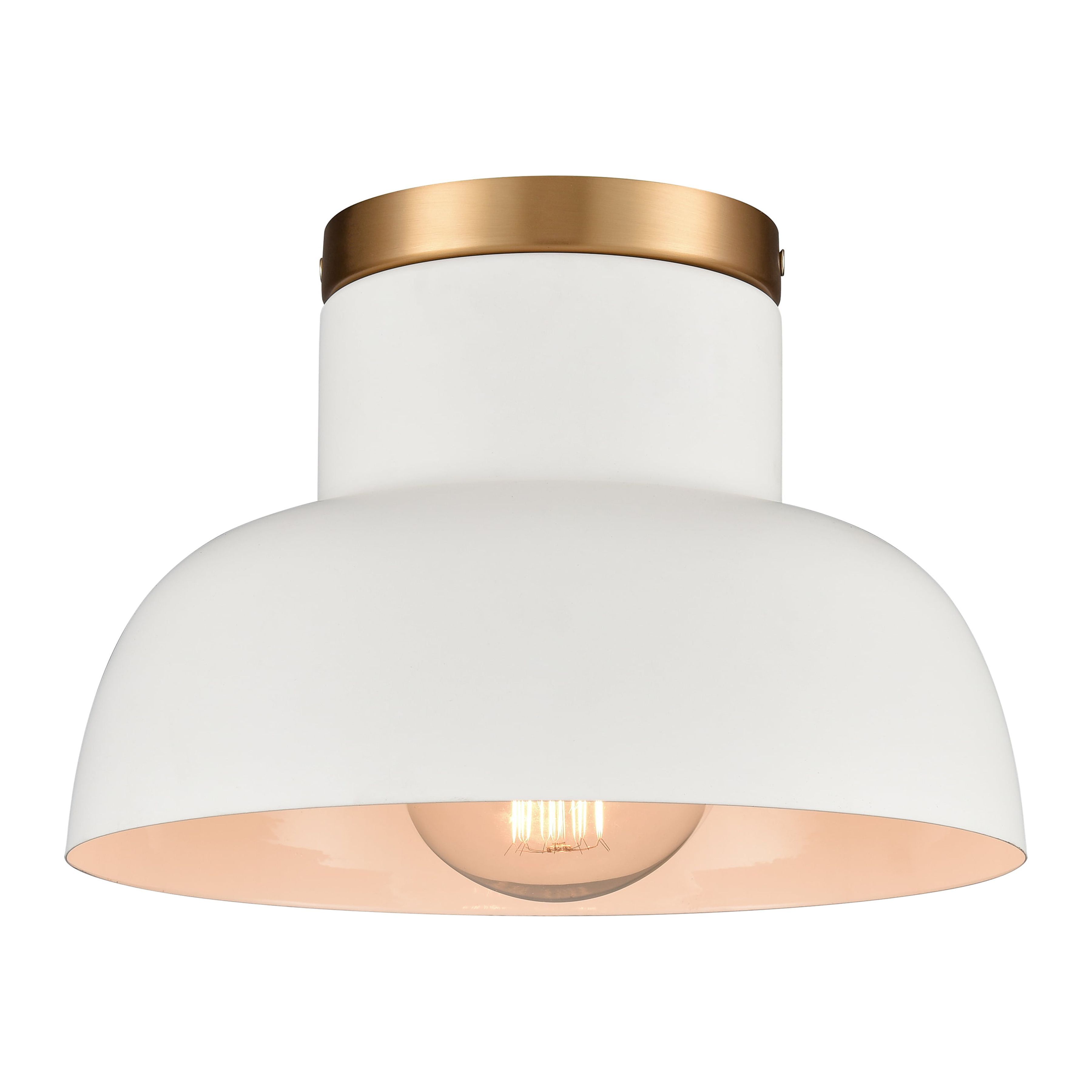 Modern Matte White 10-inch Glass Dome Semi Flush Mount