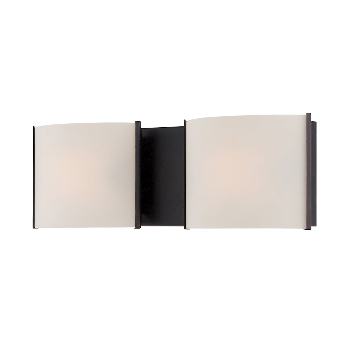 Pandora 2-Light Oil Rubbed Bronze Vanity Light with White Opal Shades