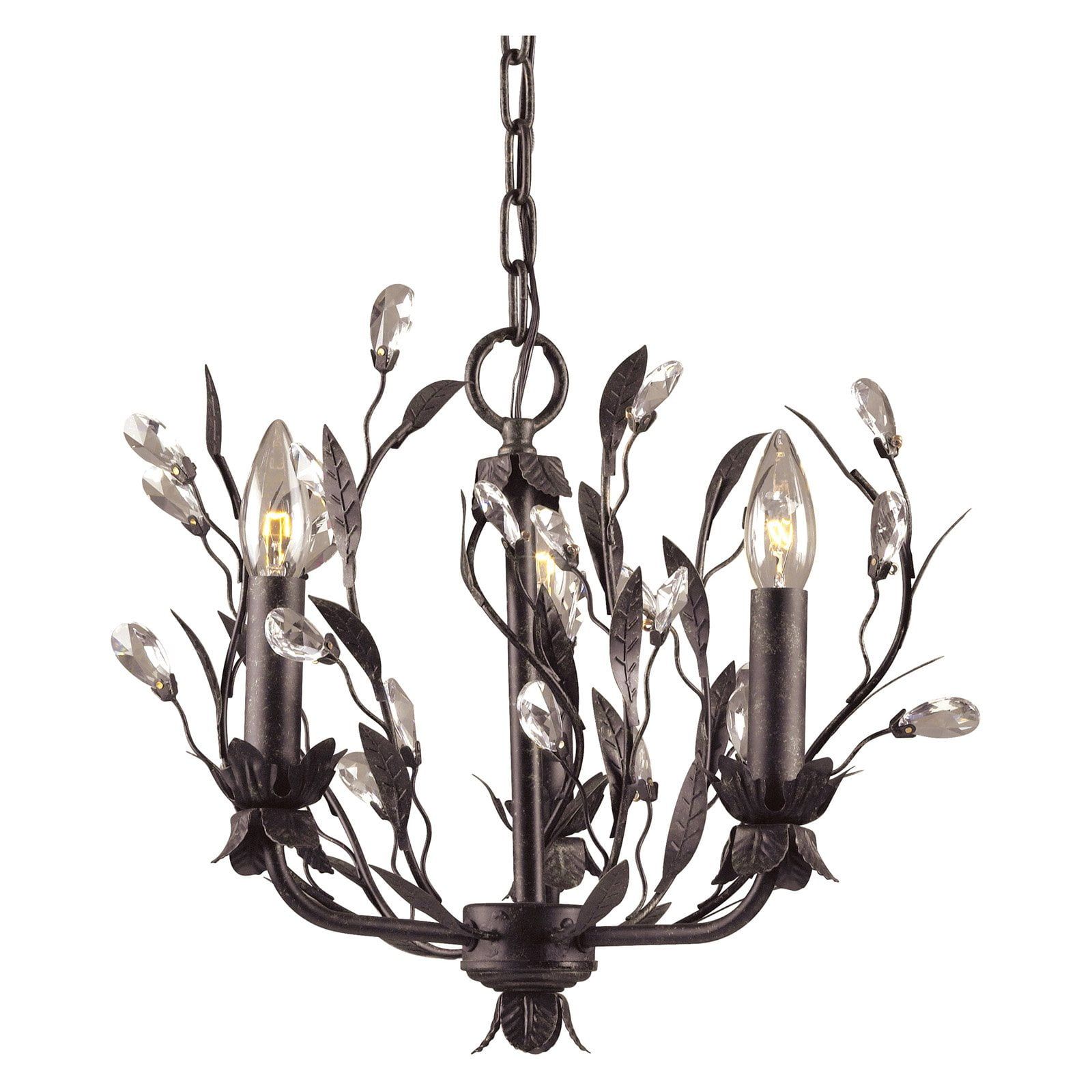 Mini Crystal Silver Ceiling Mount Chandelier Light