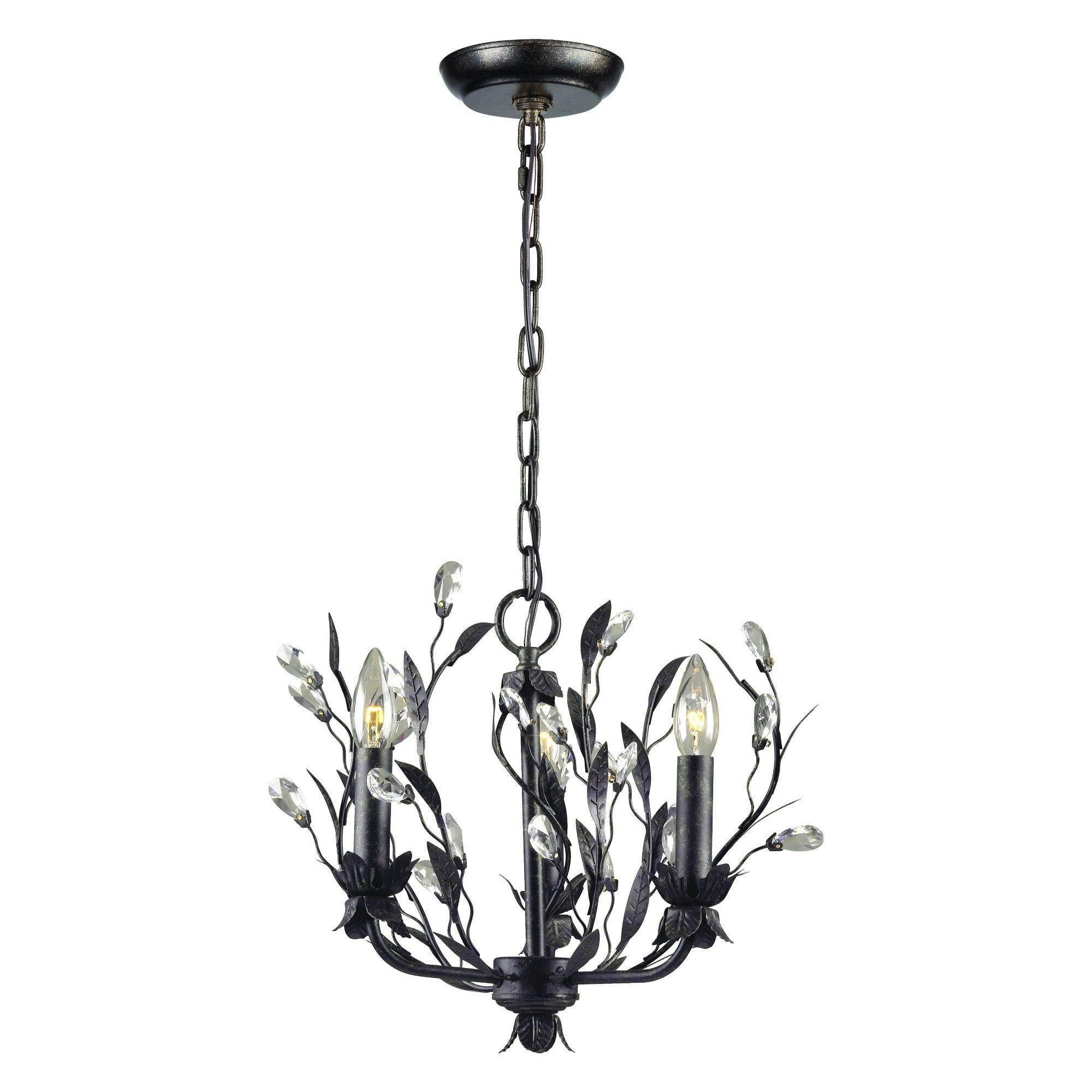 Mini Crystal Silver Ceiling Mount Chandelier Light