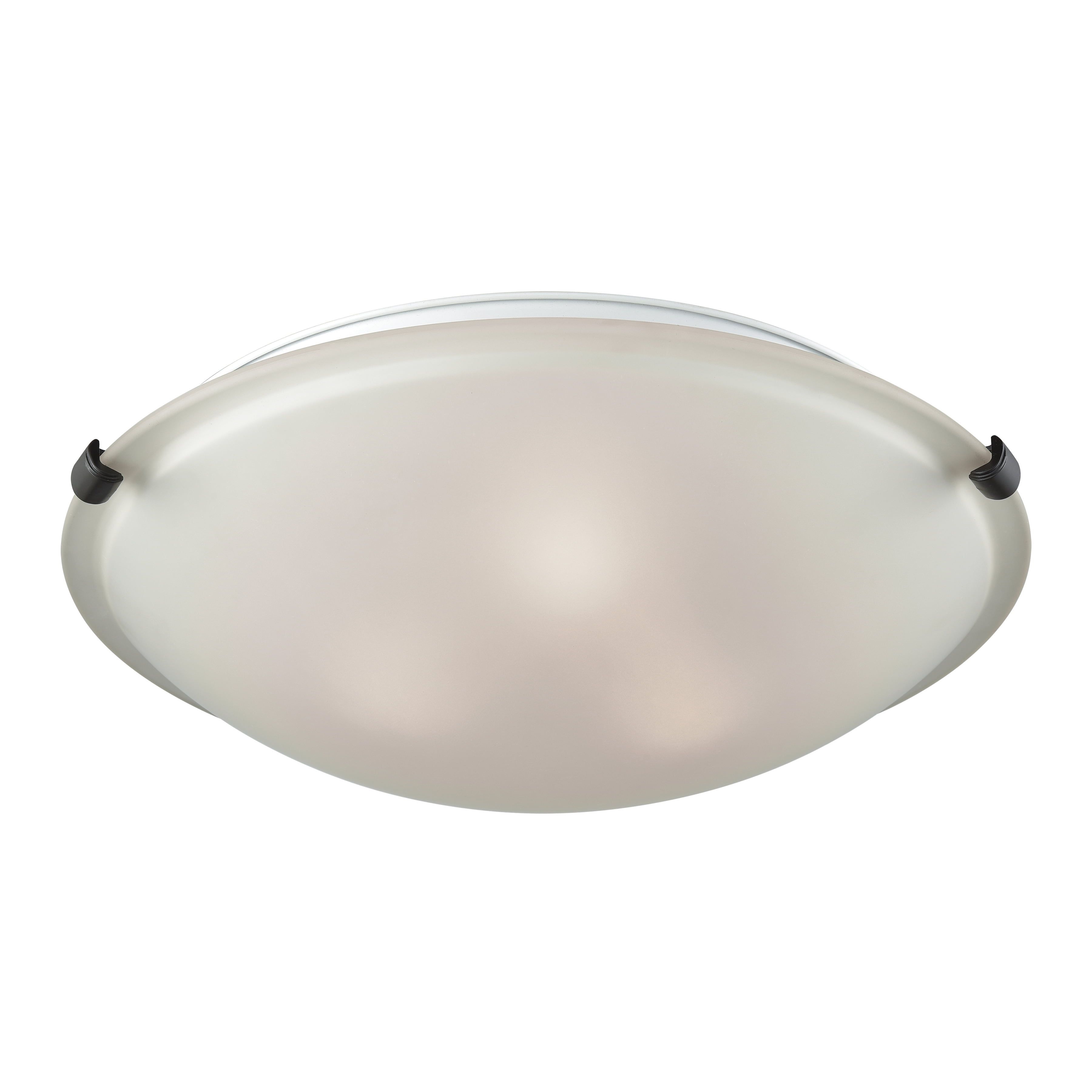 Brushed Nickel 17-Inch Frosted Glass Bowl Flush Mount Light