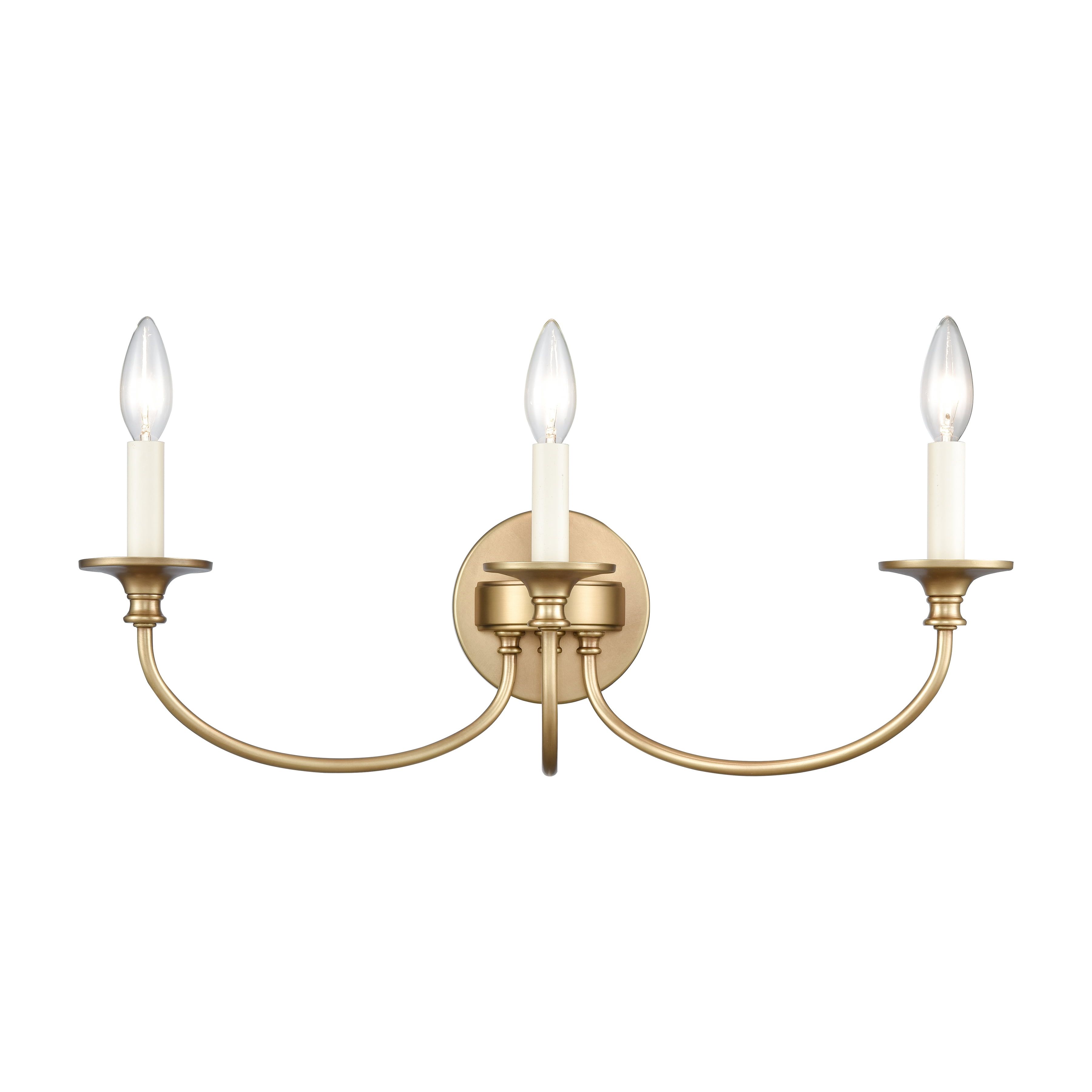 Cecil 22-Inch Natural Brass 3-Light Vanity Fixture