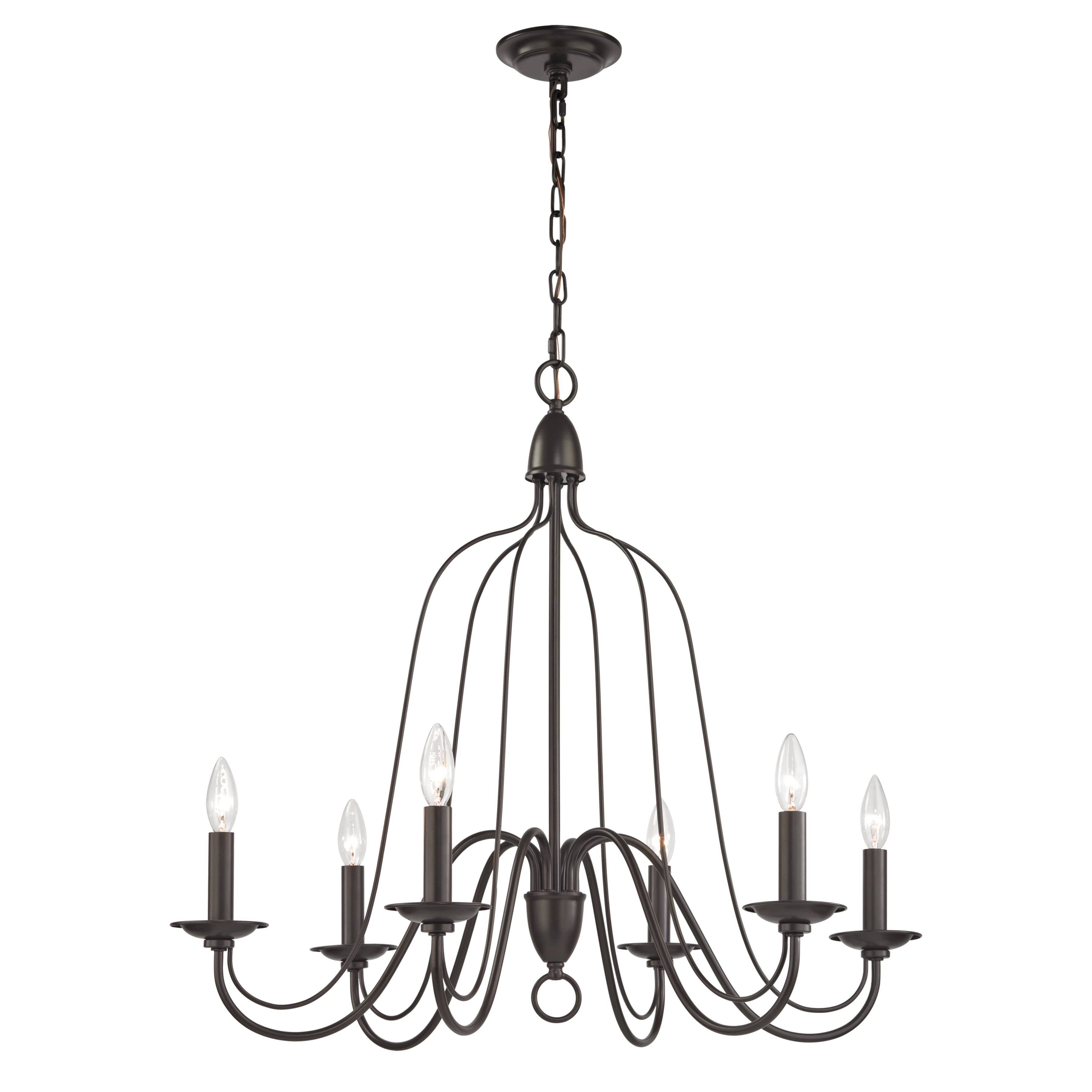 Monroe 6-Light Oil Rubbed Bronze Chandelier