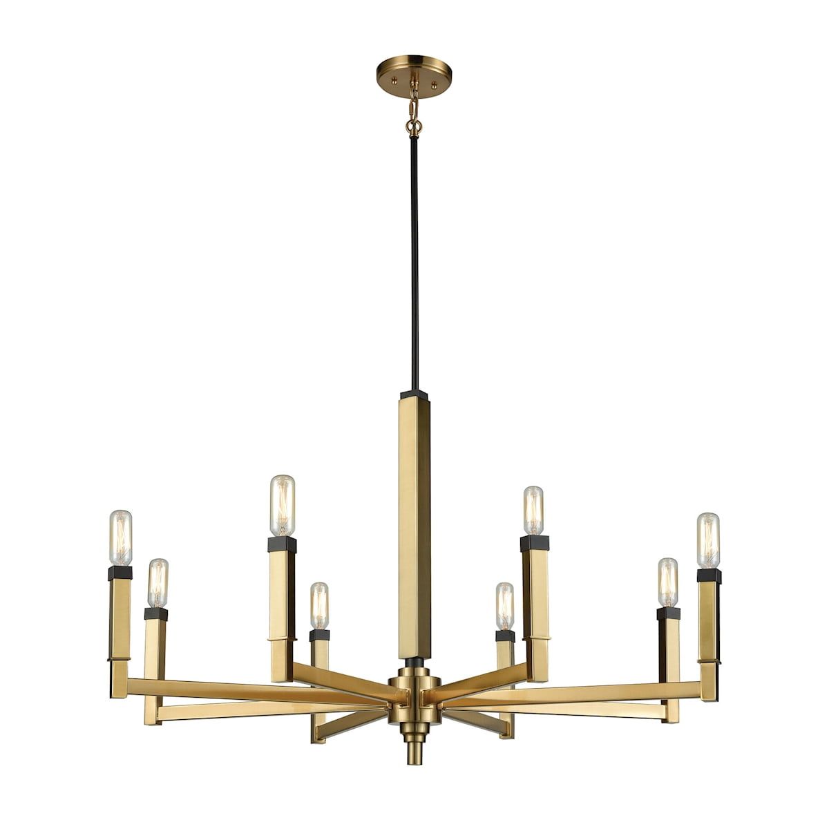 Mandeville 8-Light Satin Brass and Bronze Chandelier