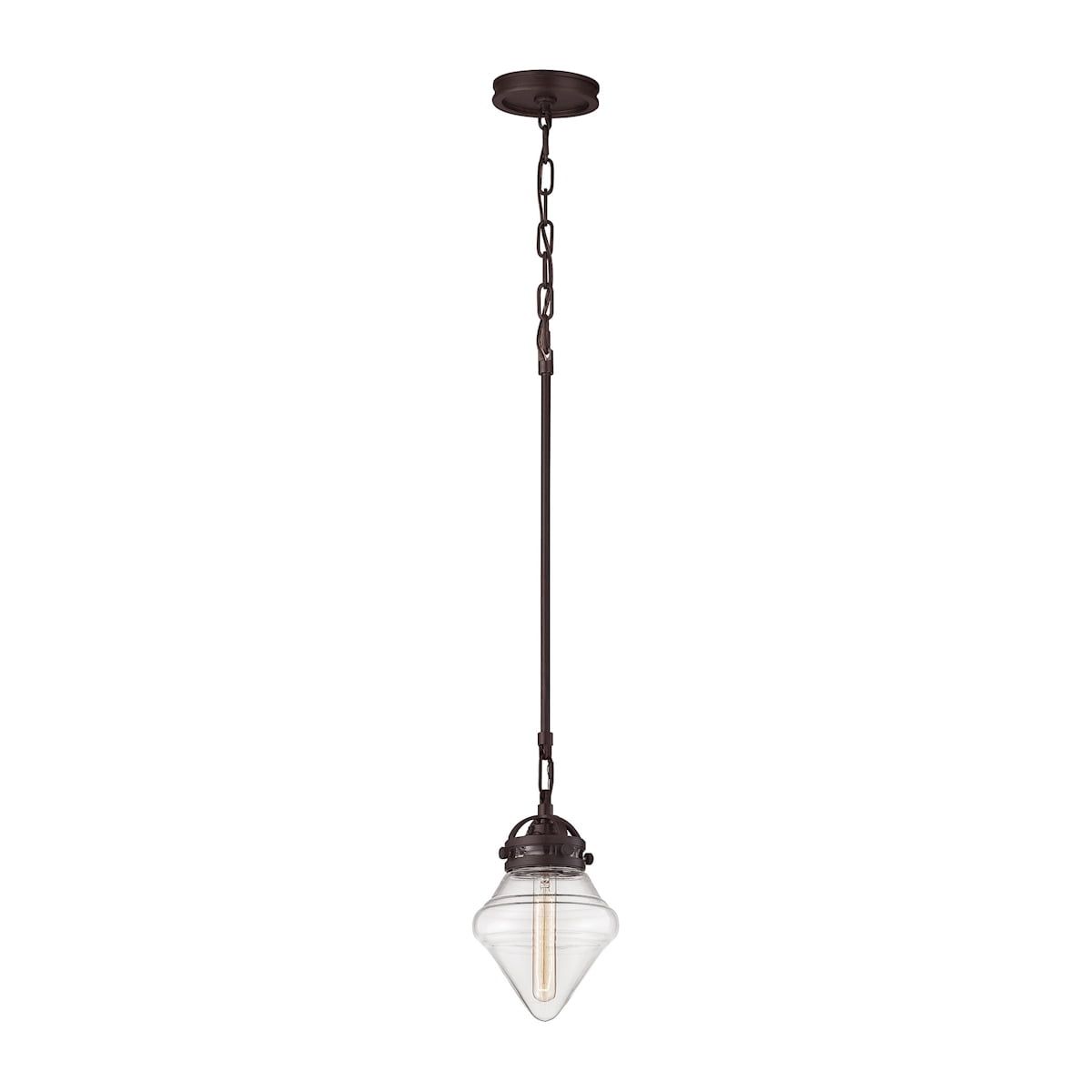 Gramercy Mini Glass Pendant Light in Oil Rubbed Bronze