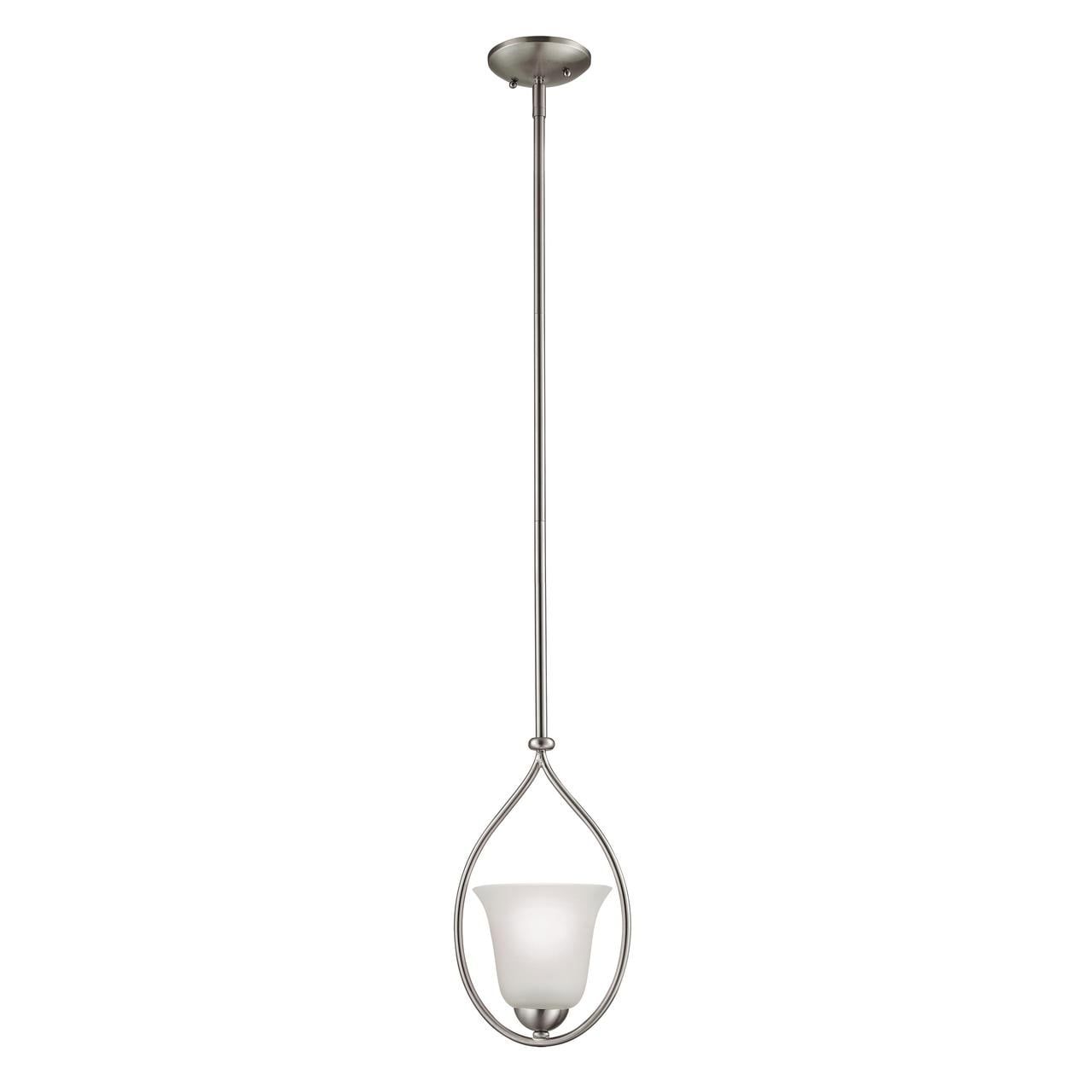 Conway Brushed Nickel Mini Pendant with White Glass Shade