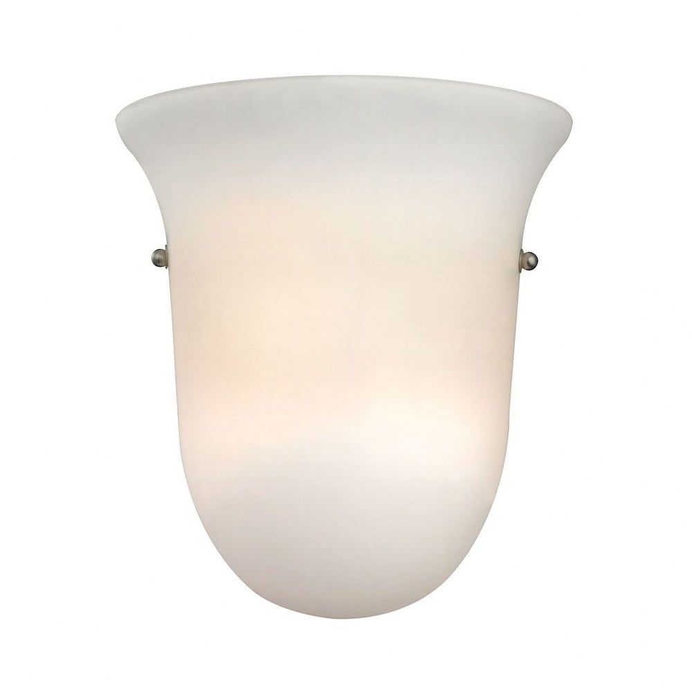 Elegant Brushed Nickel 8'' Direct Wired Sconce with White Glass Shade