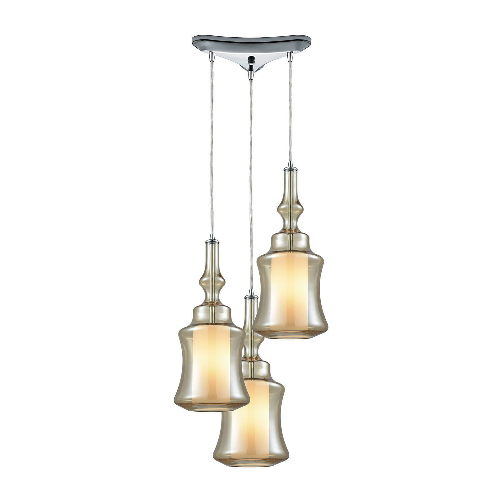 Alora 18" Satin Nickel and Glass 3-Light Pendant