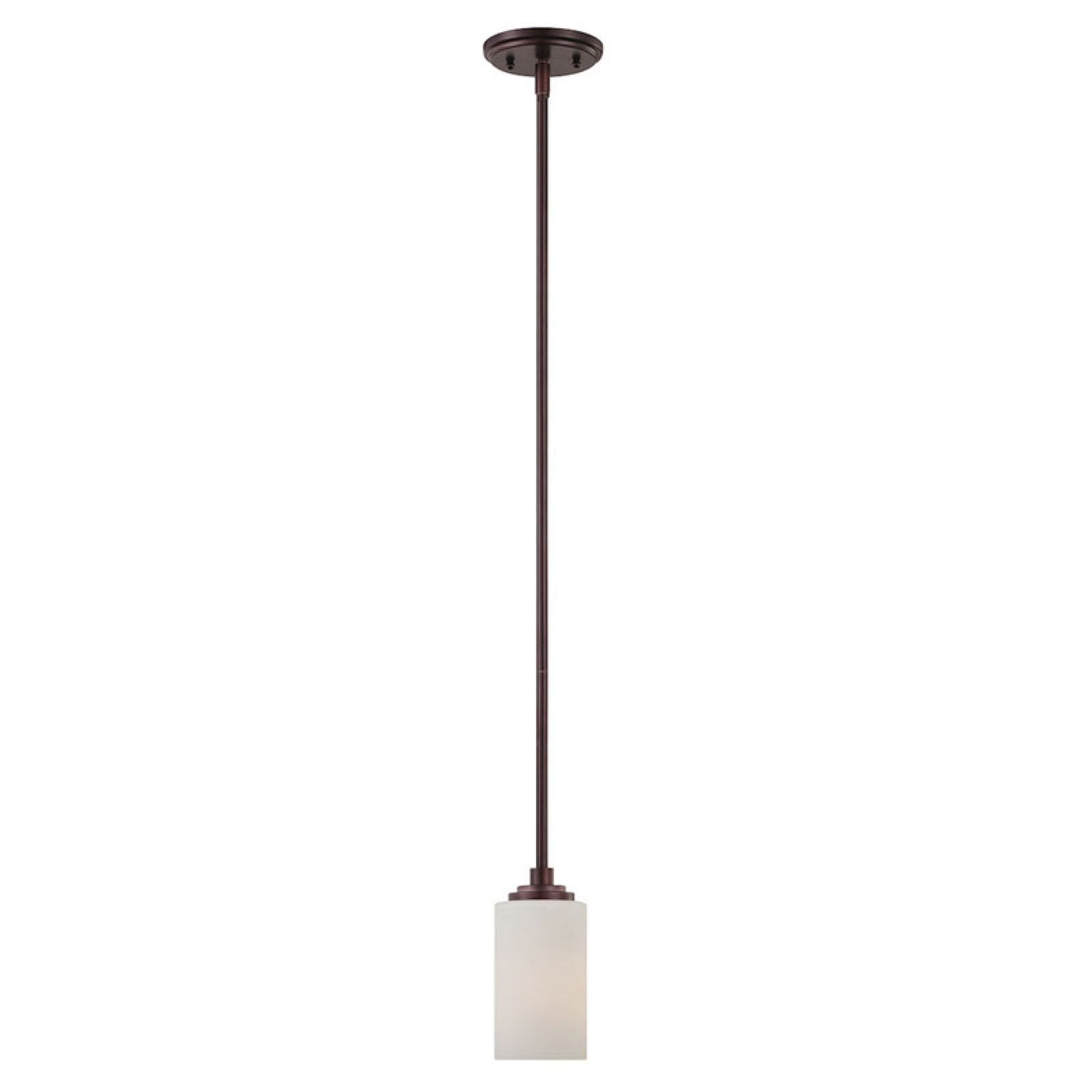 Sienna Bronze Mini Pendant Light with White Glass Shade