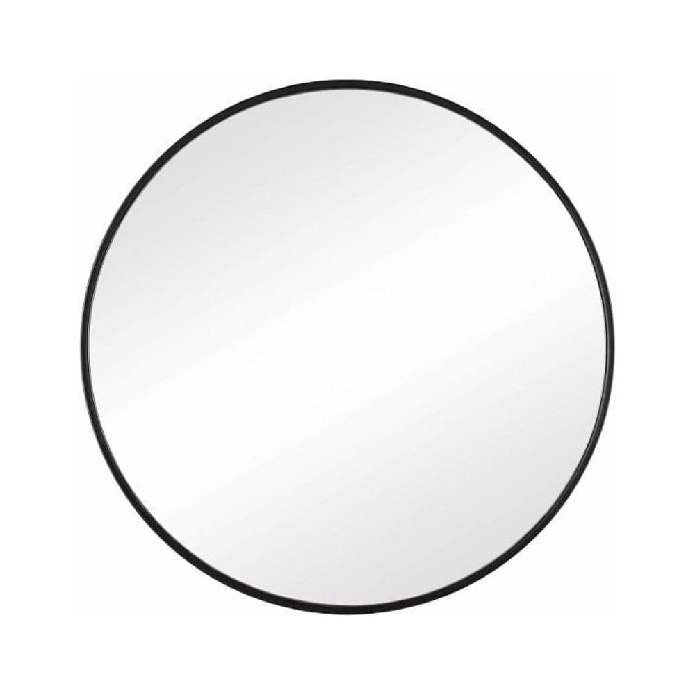 Delk Round 23.75" Matte Black Metal Framed Mirror