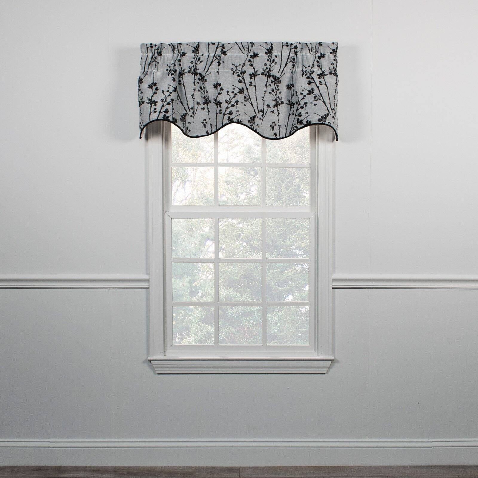 Chrome Floral Scalloped 50'' W Window Valance