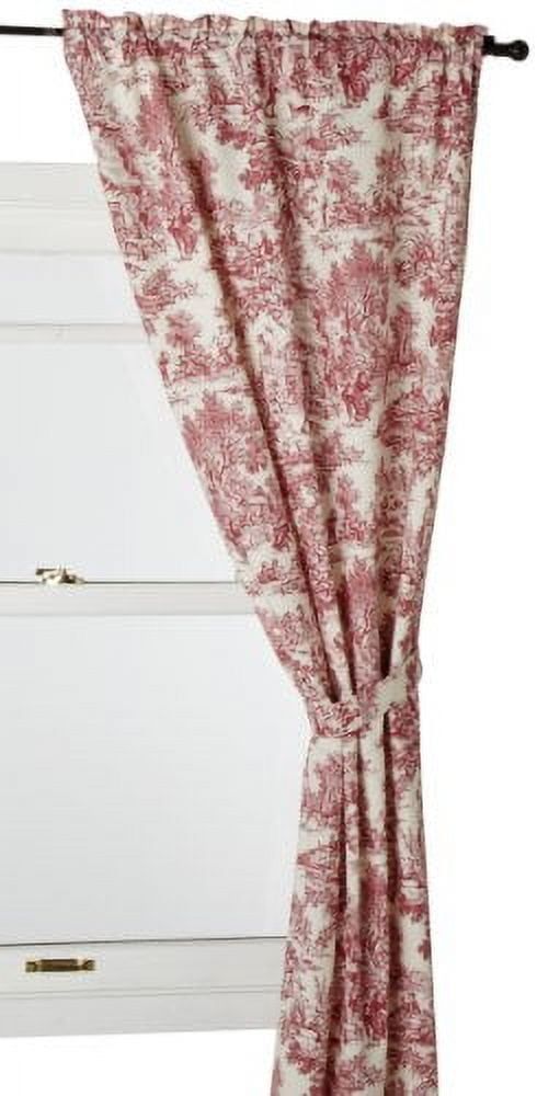 Victoria Park Red Cotton Rod Pocket Curtain Panel Pair