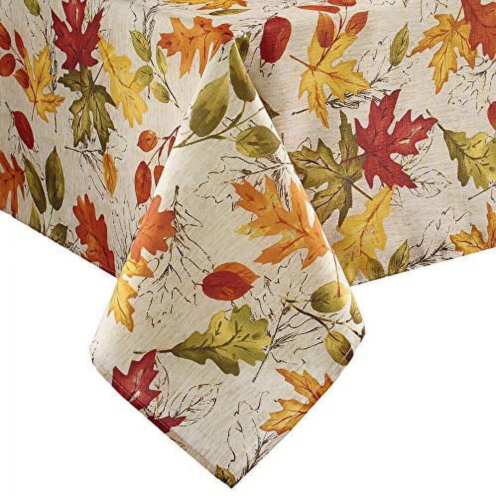 Autumn Leaves Square Fall Fabric Tablecloth