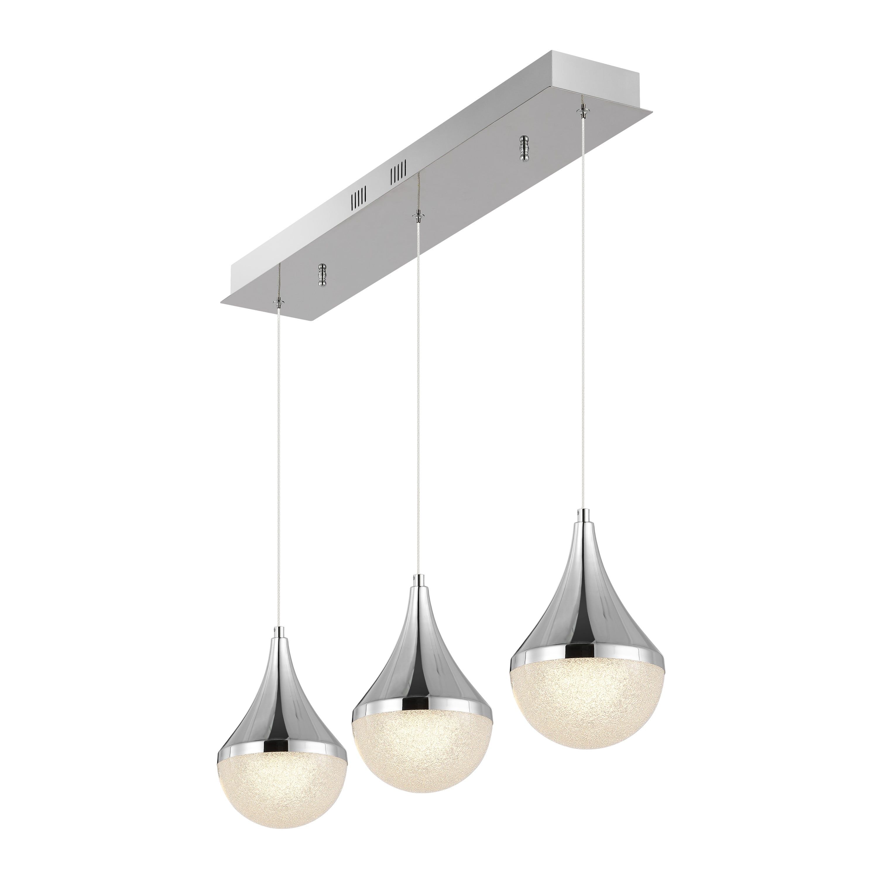 Elyse Chrome Teardrop 33" LED Linear Island Pendant