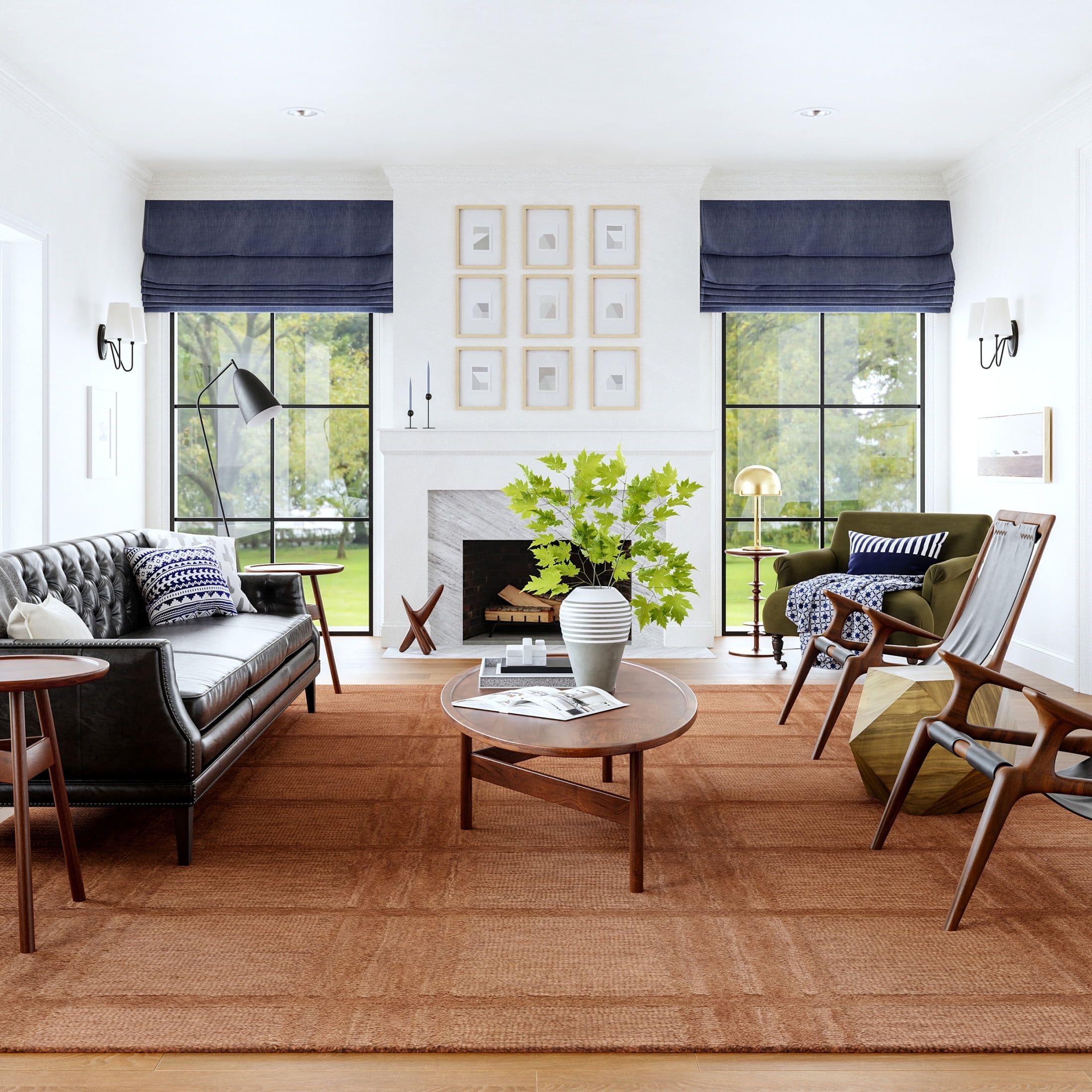 Mallory Rust Hand-Tufted Wool 9' x 12' Area Rug