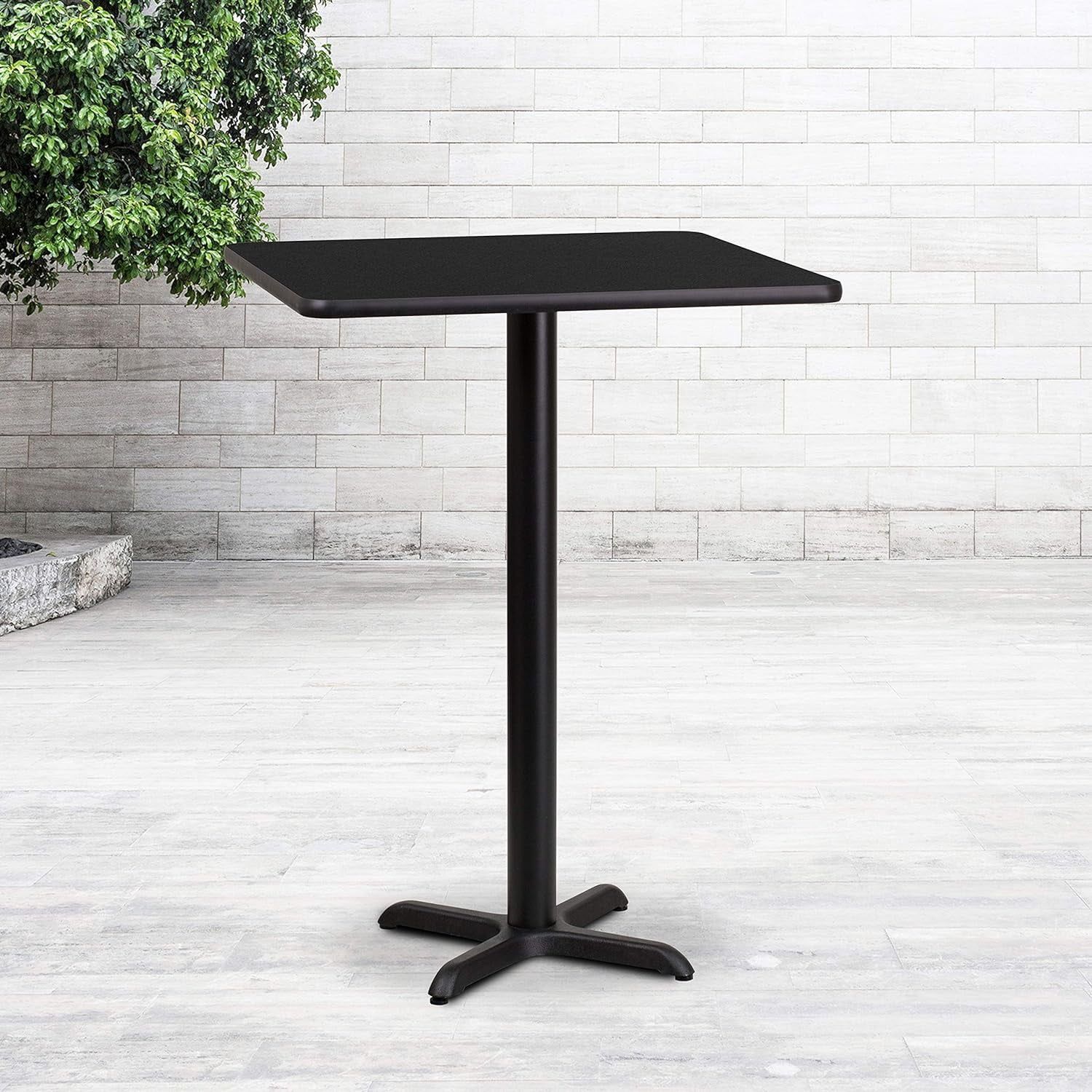 Emma + Oliver 24" Square Black Laminate Bar Height Dining Table