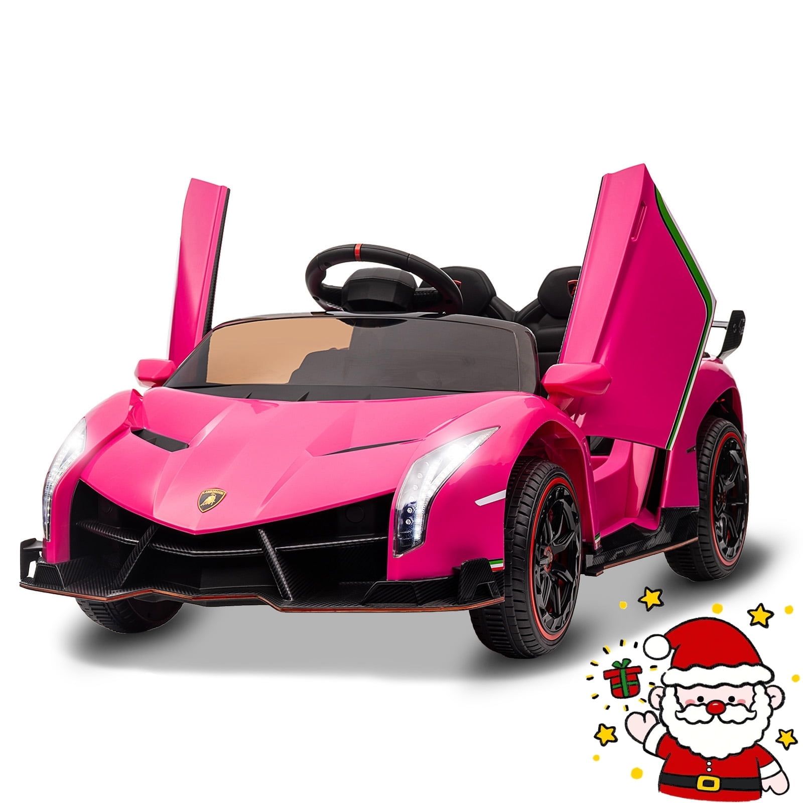 Pink 12V Licensed Lamborghini Veneno Kids Ride-On Car