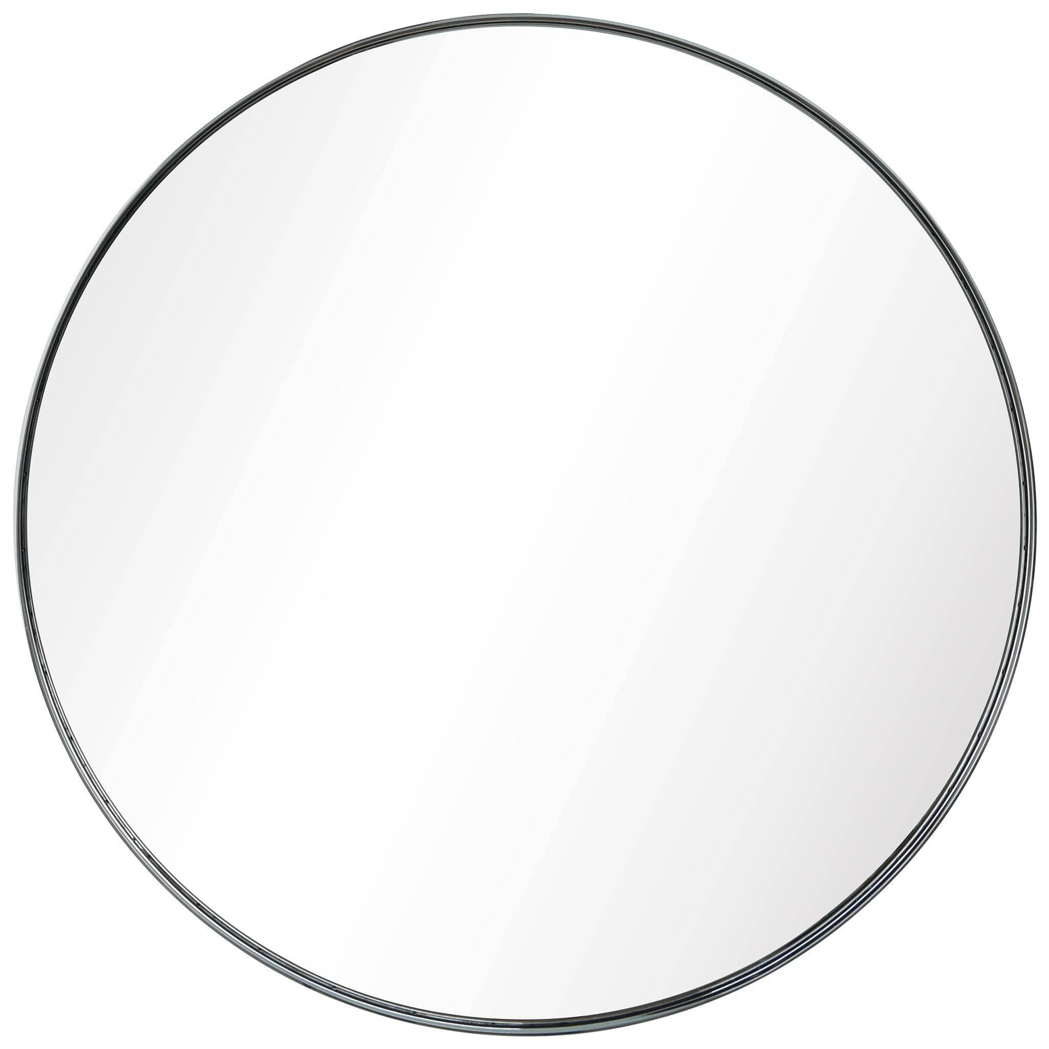 30" Round Silver Stainless Steel Bathroom Wall Mirror