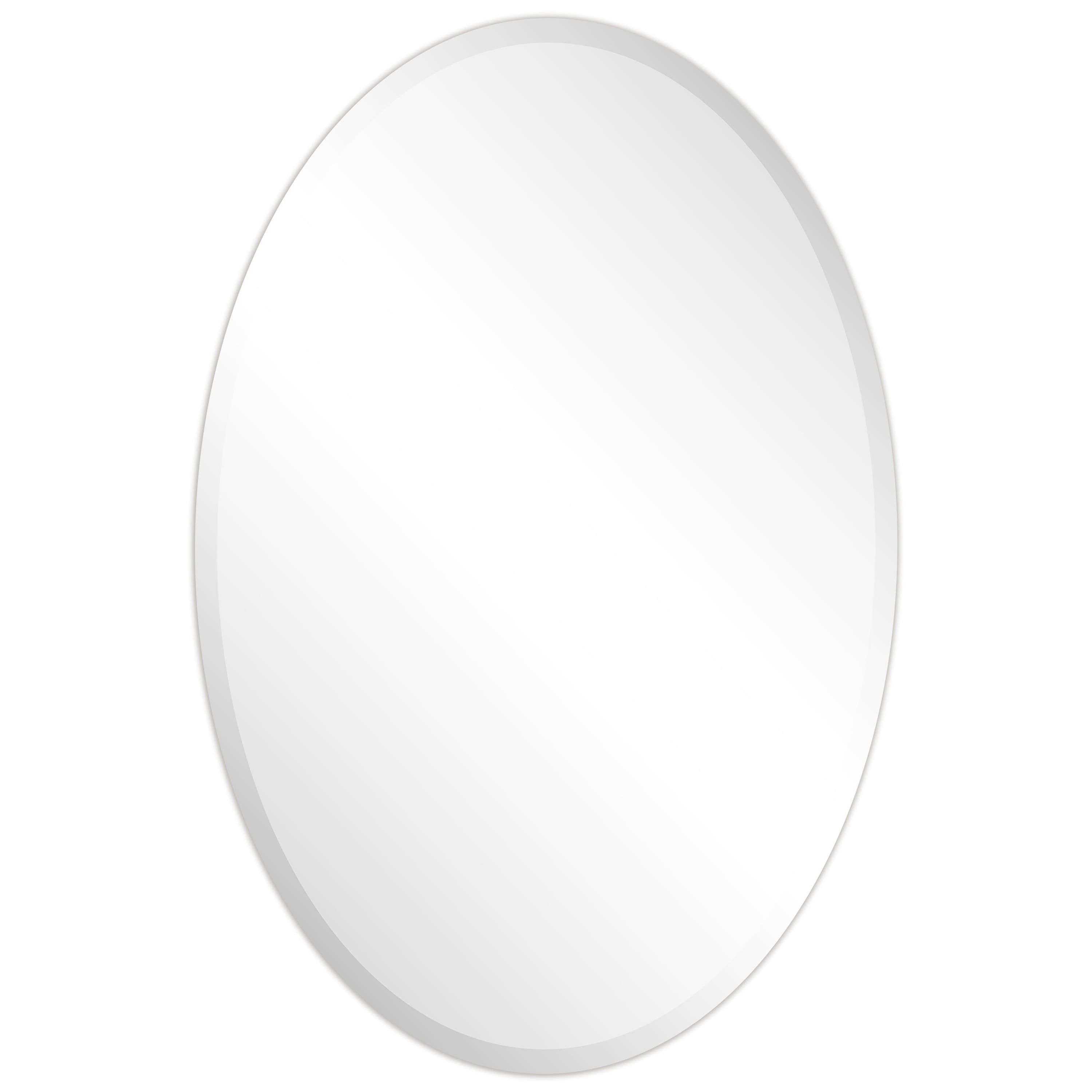 24" x 36" Frameless Beveled Oval Wall Mirror