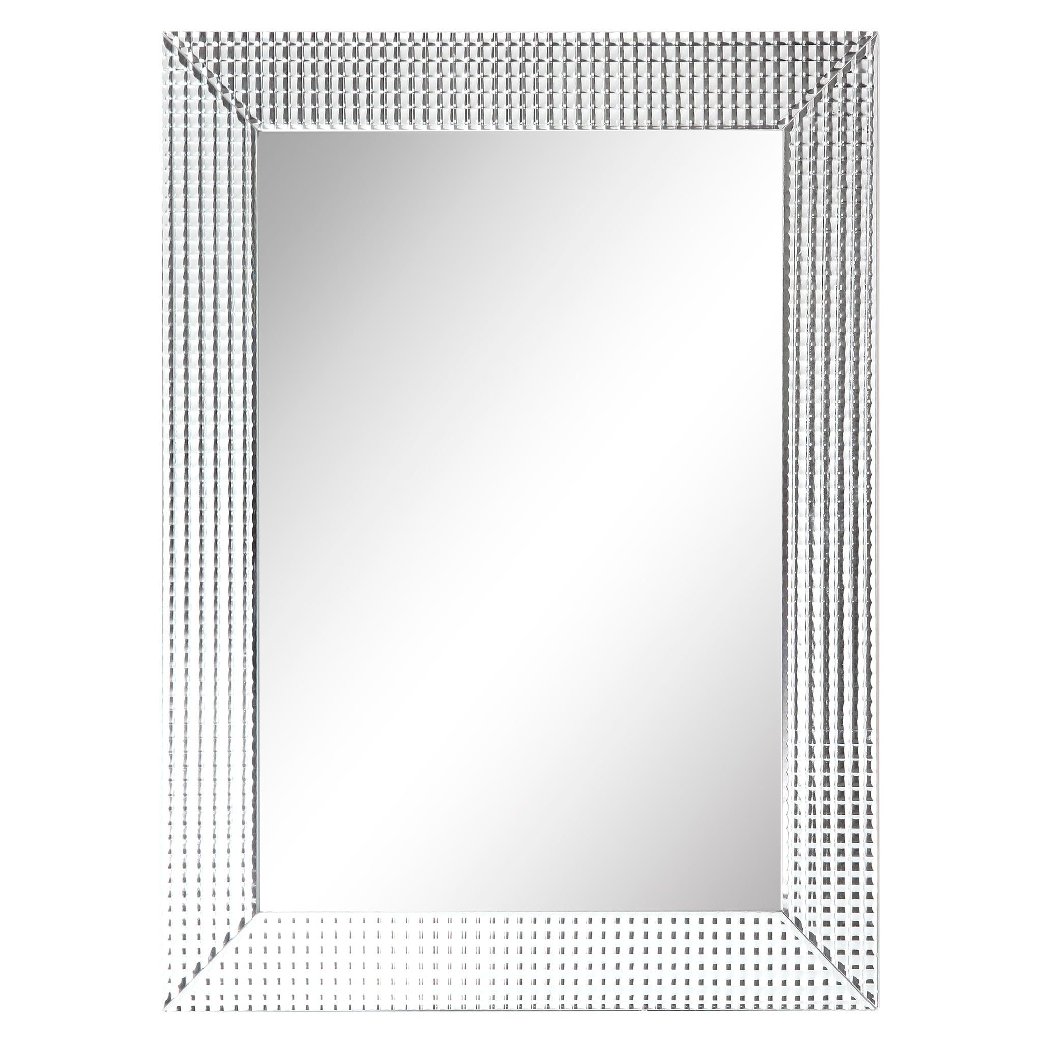 Luxe Prism Beveled Glass & Wood Frame Mirror, 30" x 40"