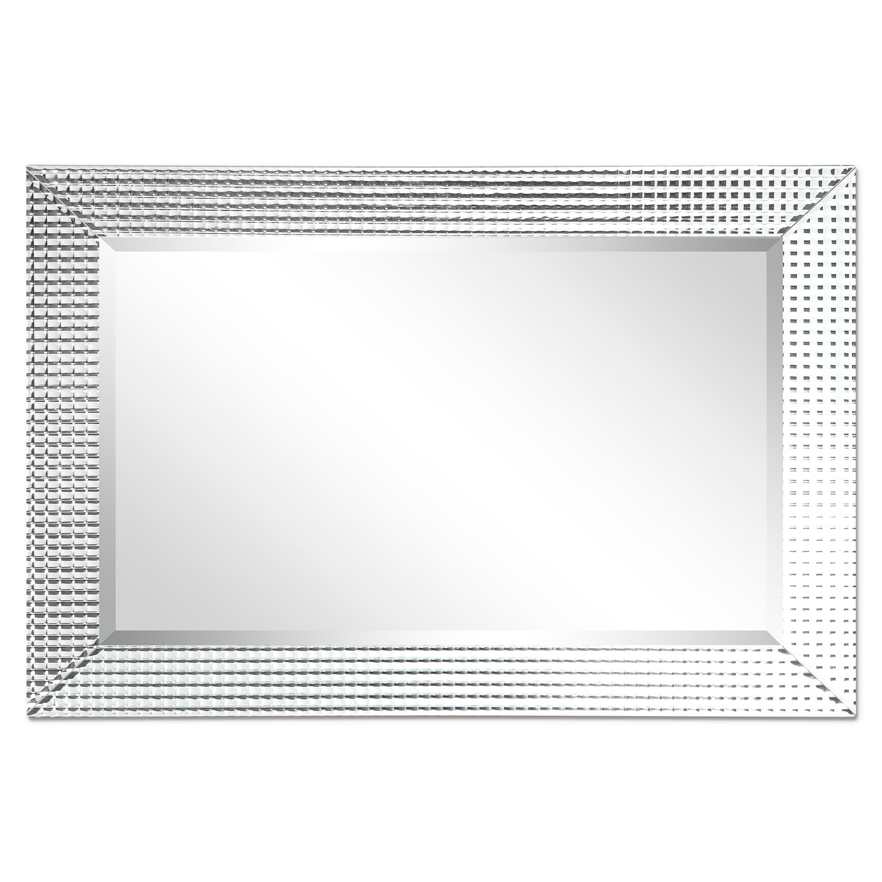 24" x 36" Beveled Rectangular Wall Mirror with Textured Glass Frame