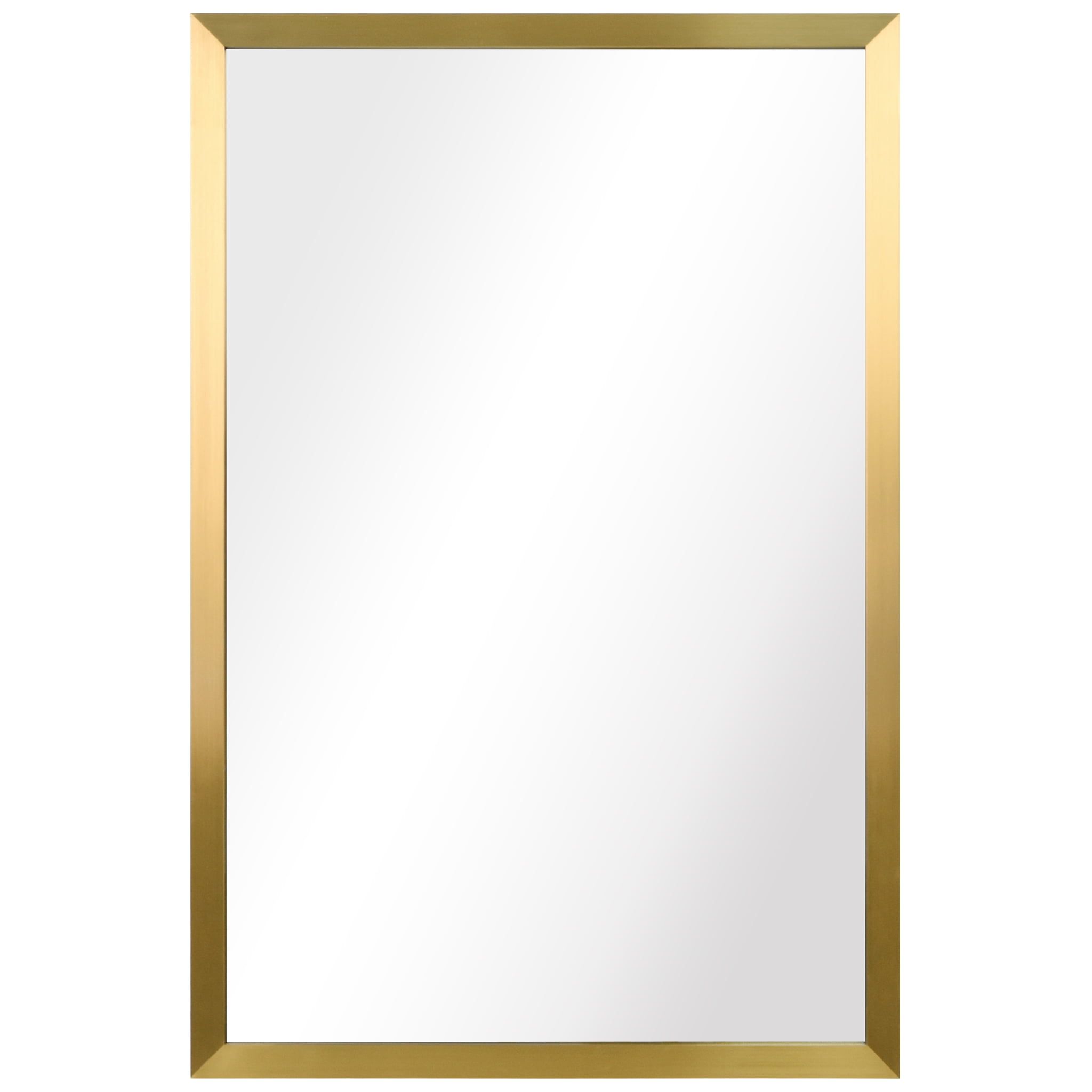 Sleek Contempo 20" x 30" Gold and Silver Rectangular Wall Mirror