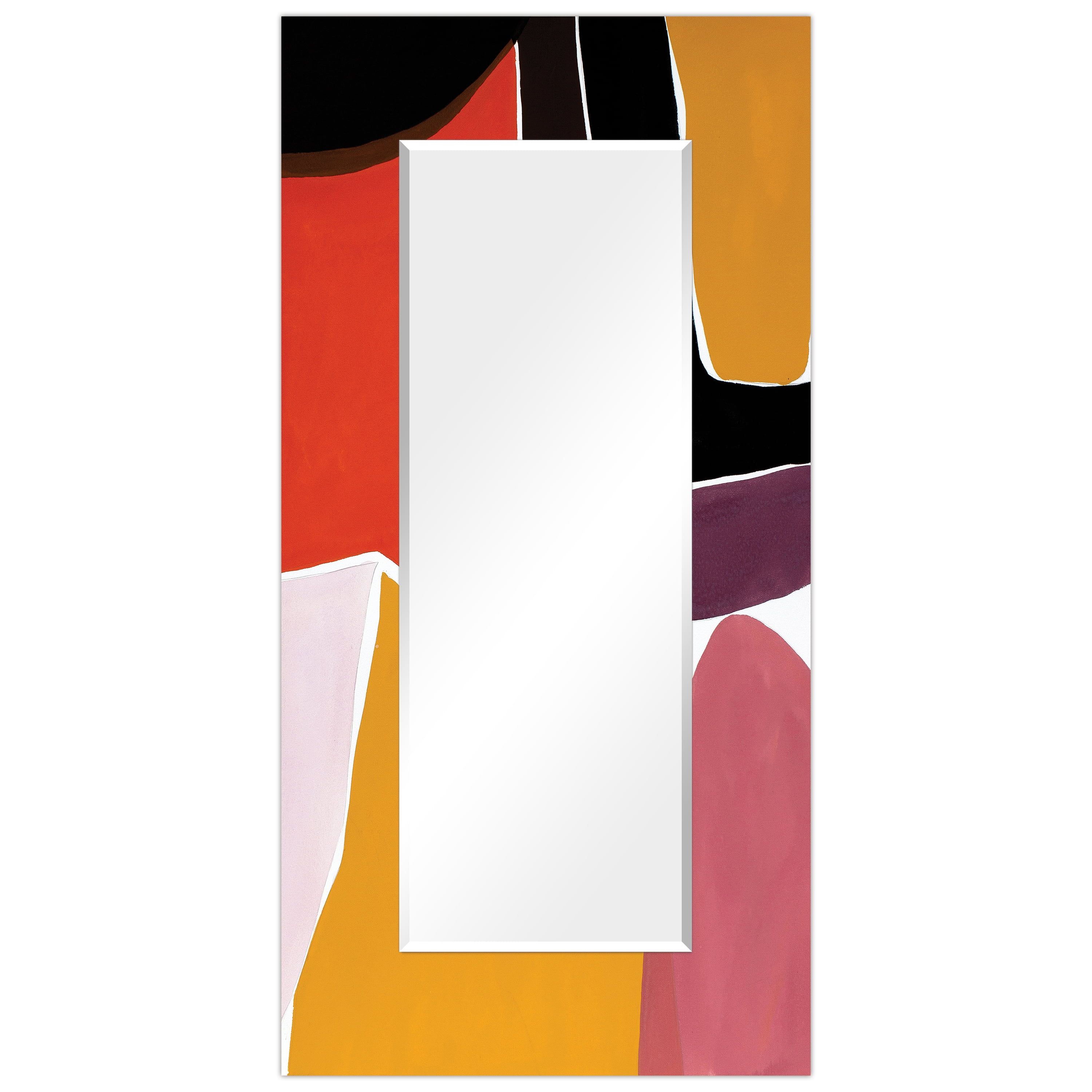 Finale I Beveled Edge Modern Art Deco Glass Wall Mirror 72" x 36"