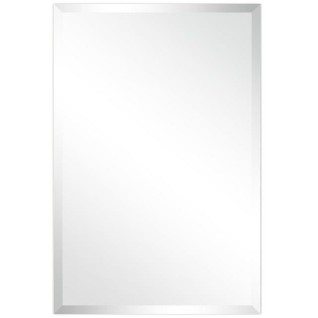 Sleek 24" x 36" Rectangular Frameless Wall Mirror with Beveled Edge