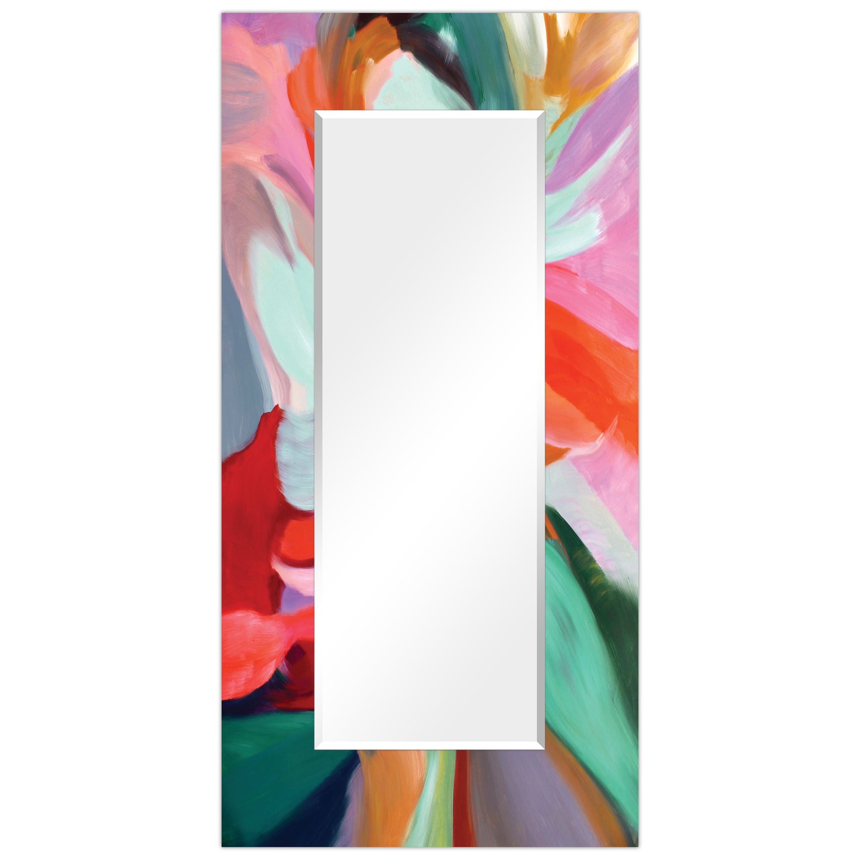 Chic Frameless Full-Length Rectangular Art Glass Mirror 72"x36"