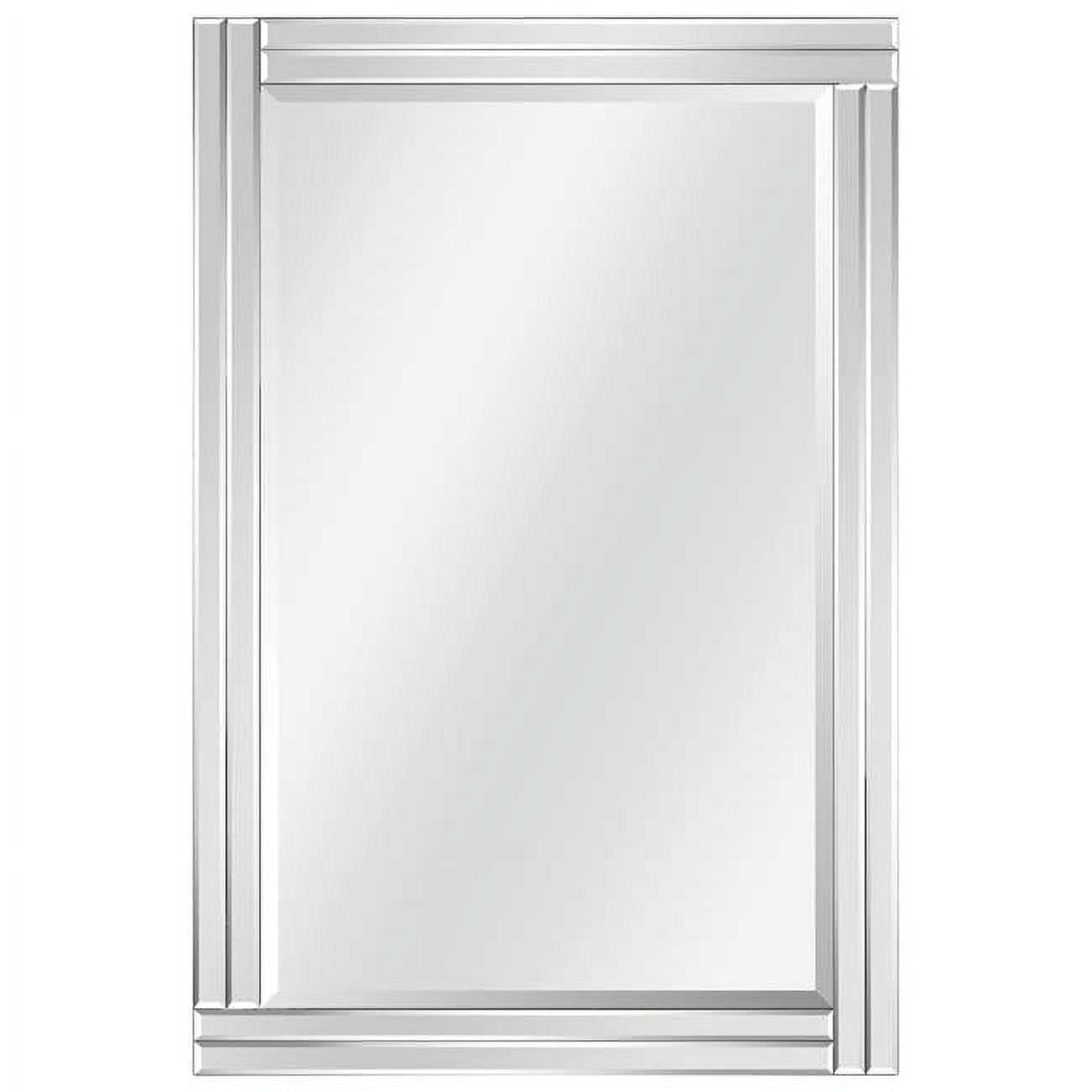 Modern Solid Wood Frame Rectangular Wall Mirror, 24" x 36", Clear Bevel