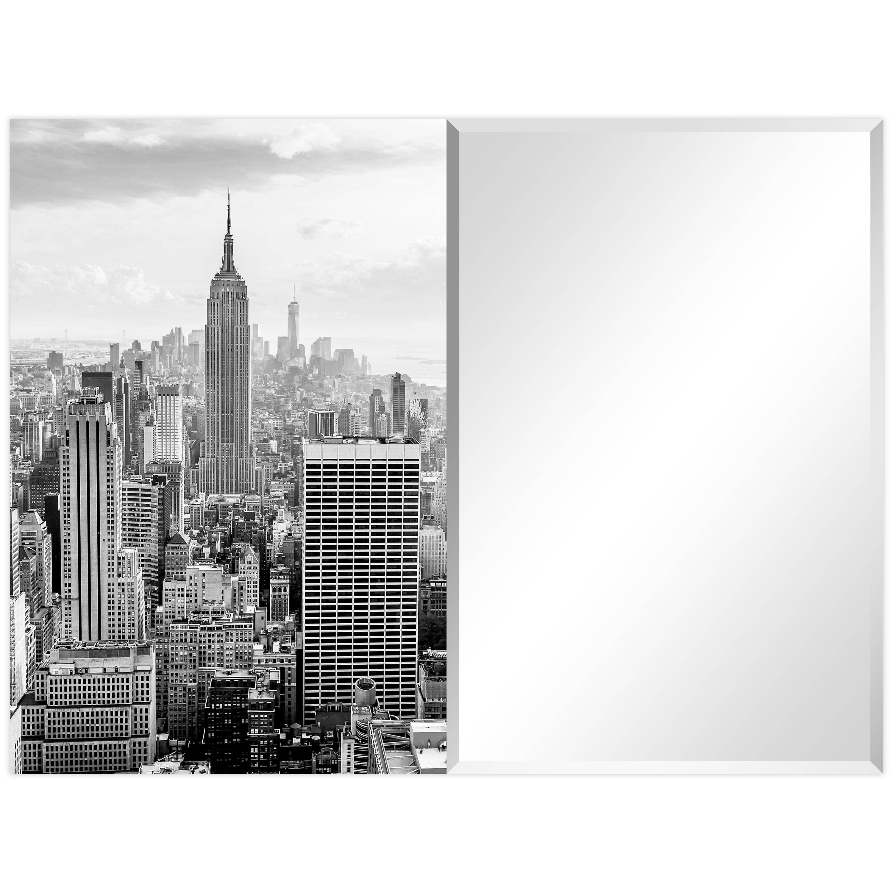 Elegant Empire New York Cityscape Frameless Wall Mirror 48"x36"