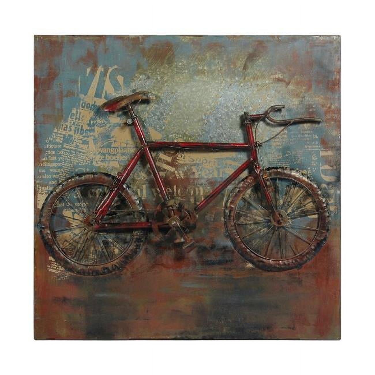 Primo Red Iron Bicycle Mixed Media Canvas Wall Art