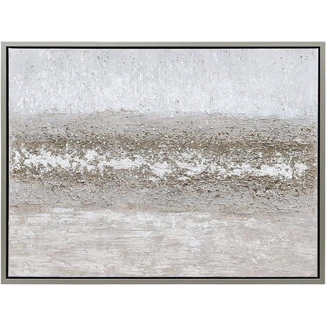 Sandpath Textured Metallic Hand Painted Abstract Canvas Art with Champagne Frame