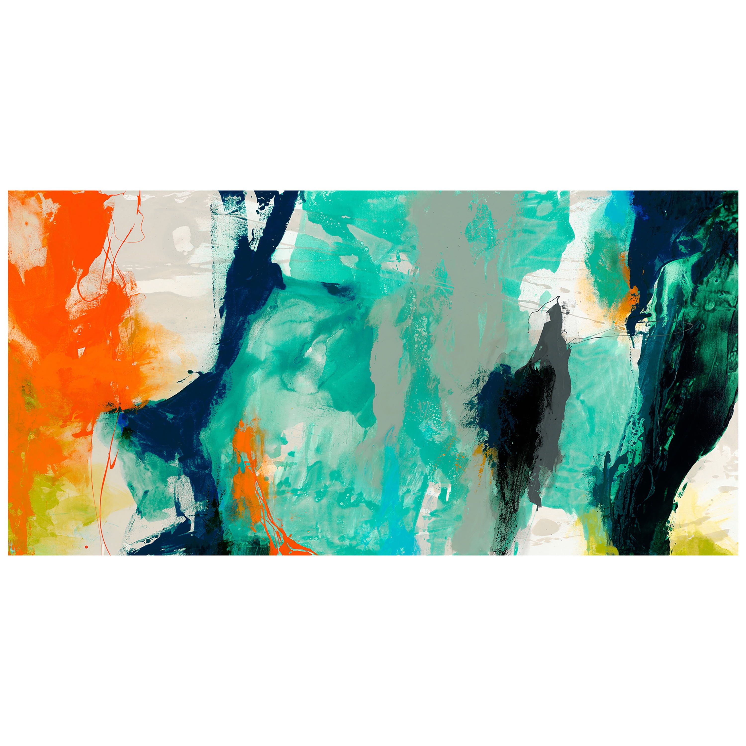 Tidal Abstract Multicolor Tempered Glass Wall Art Panel