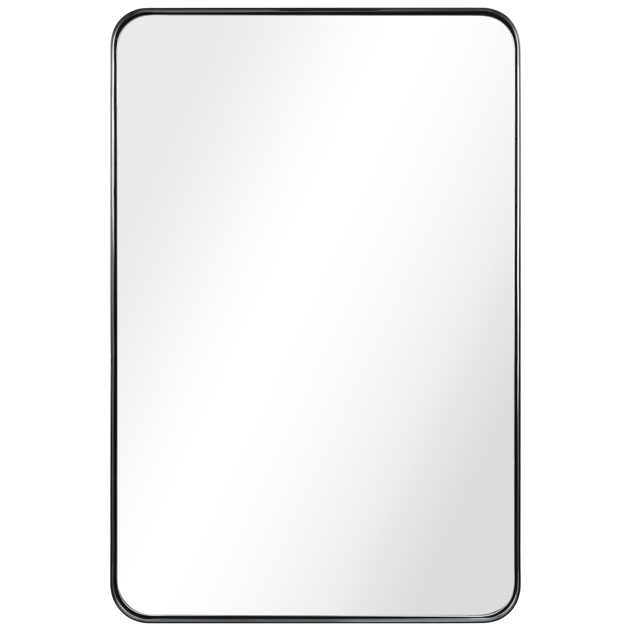 Sleek Silver Stainless Steel 24" x 36" Rectangular Wall Mirror