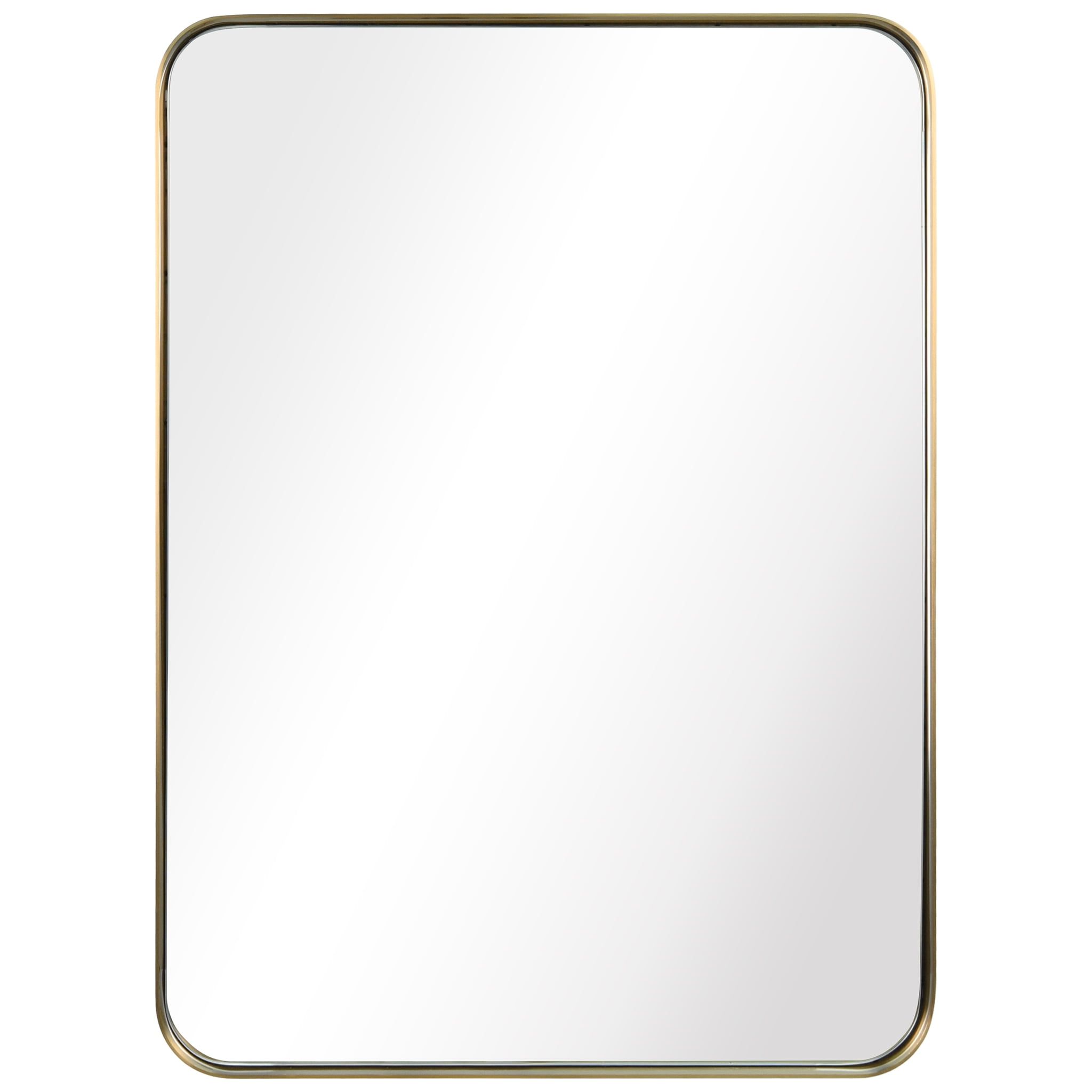 Rectangular Silver and Gold Stainless Steel Wall Mirror, 22" x 30"