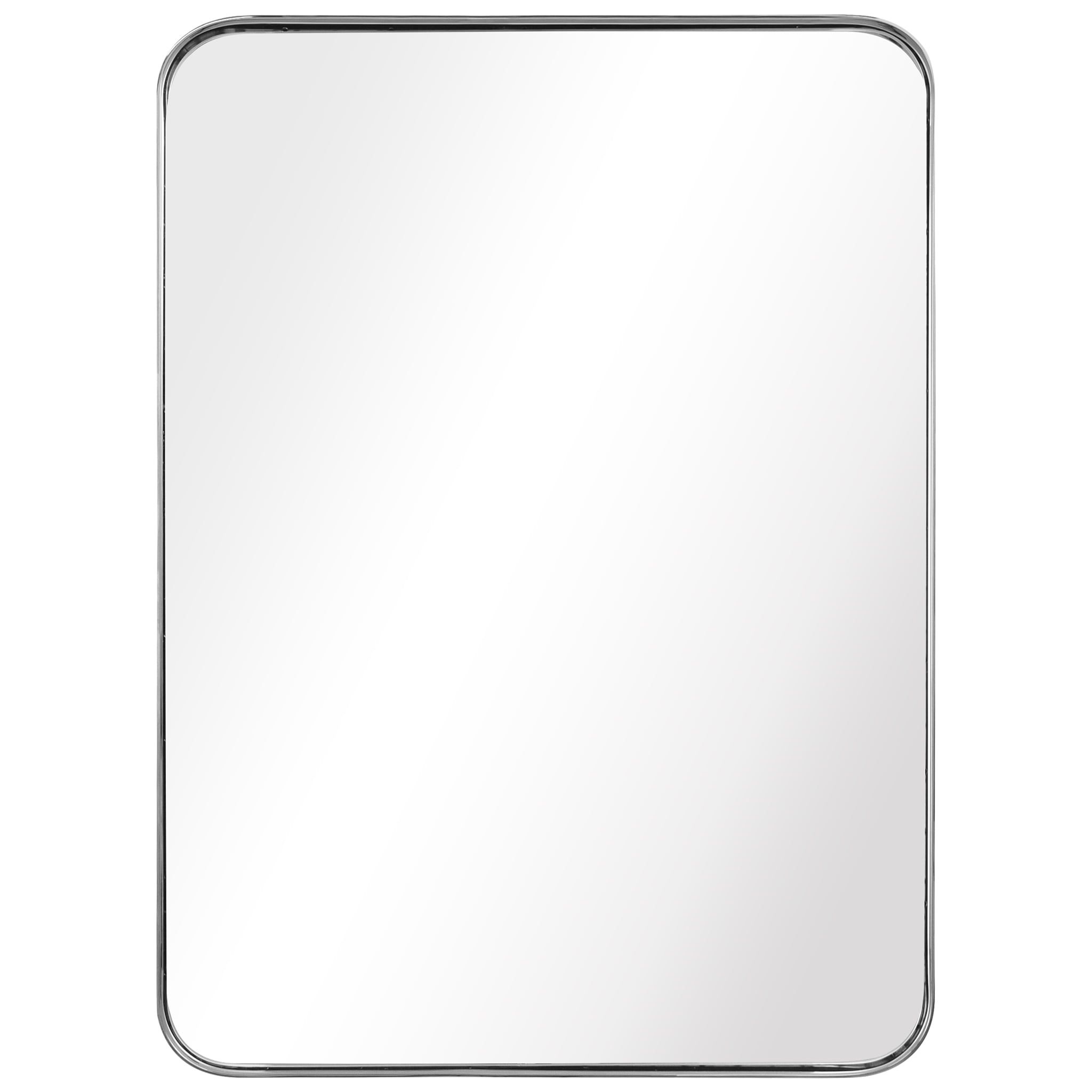 Sleek Silver Stainless Steel 22" x 30" Rectangular Wall Mirror